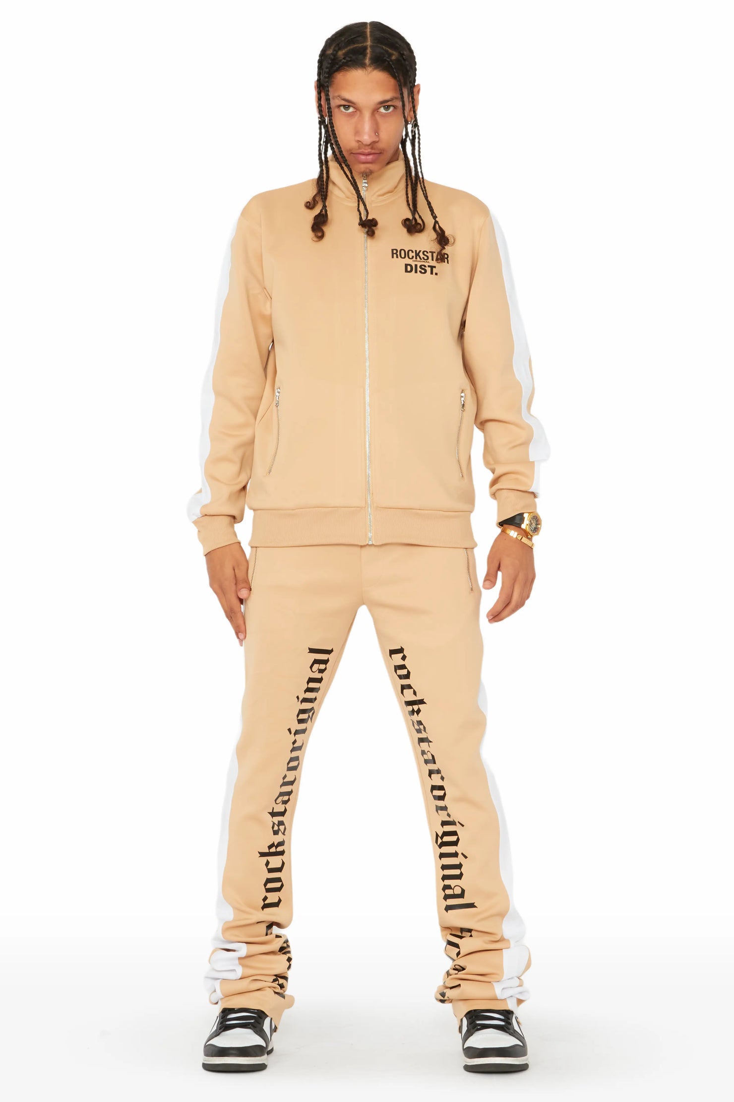 Callie Beige Tricot Super Stacked Track Set