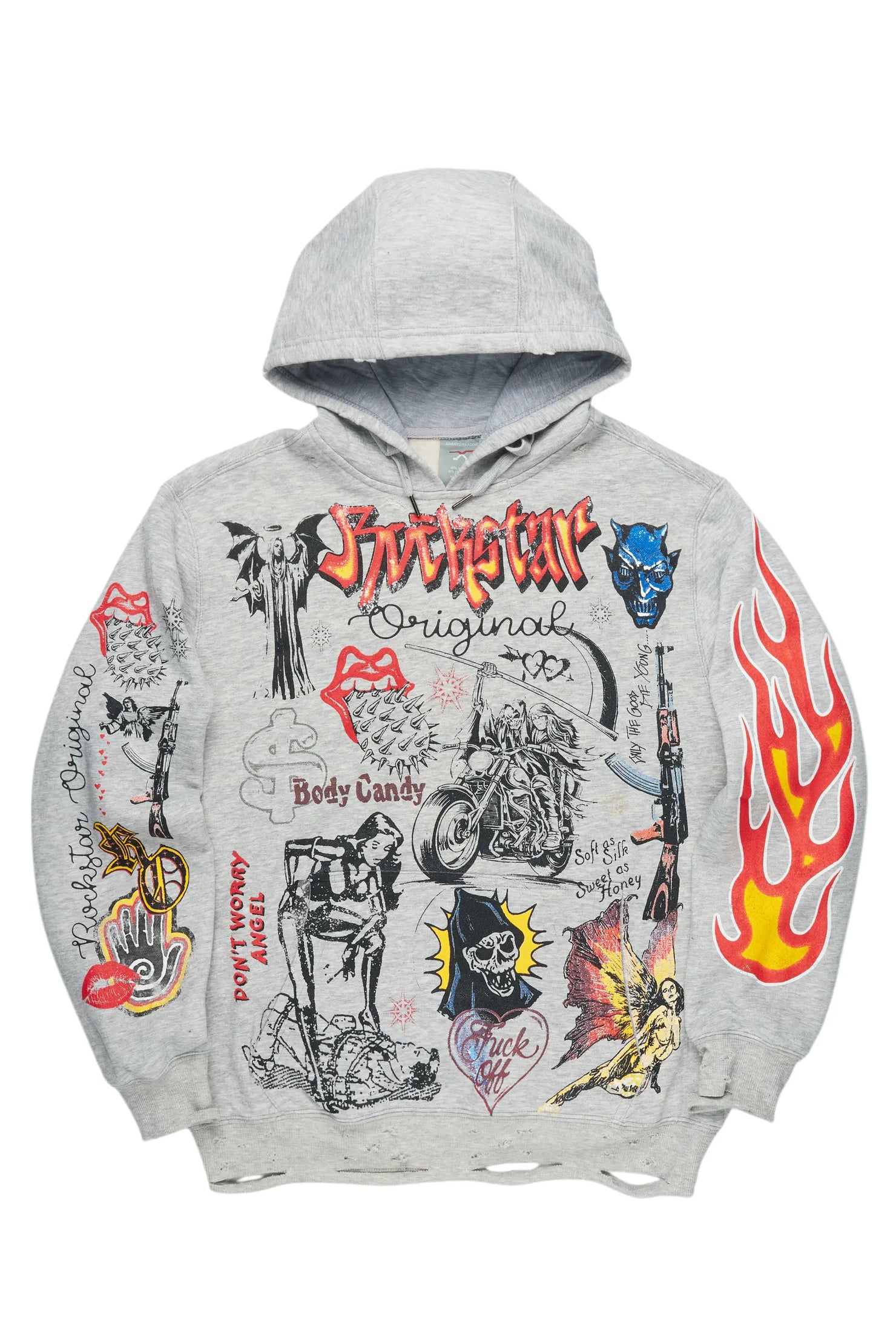 Daisia Heather Grey Oversized Hoodie