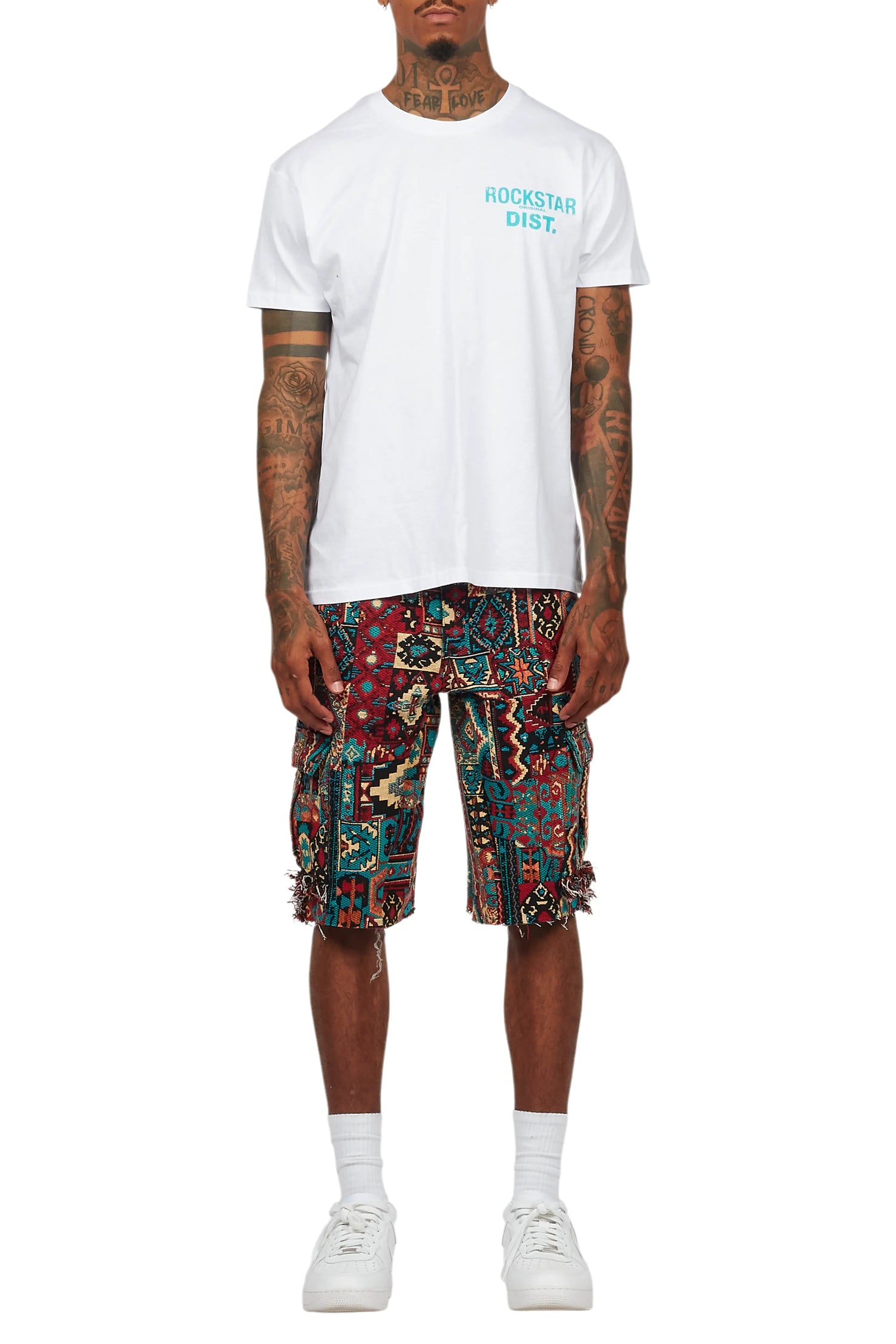 Lake White/Aqua T-Shirt/Tapestry Short Set