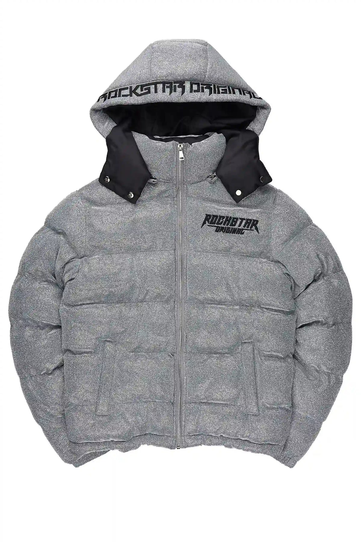 Meranda Silver 2.0 Oversized Glitter Puffer Jacket