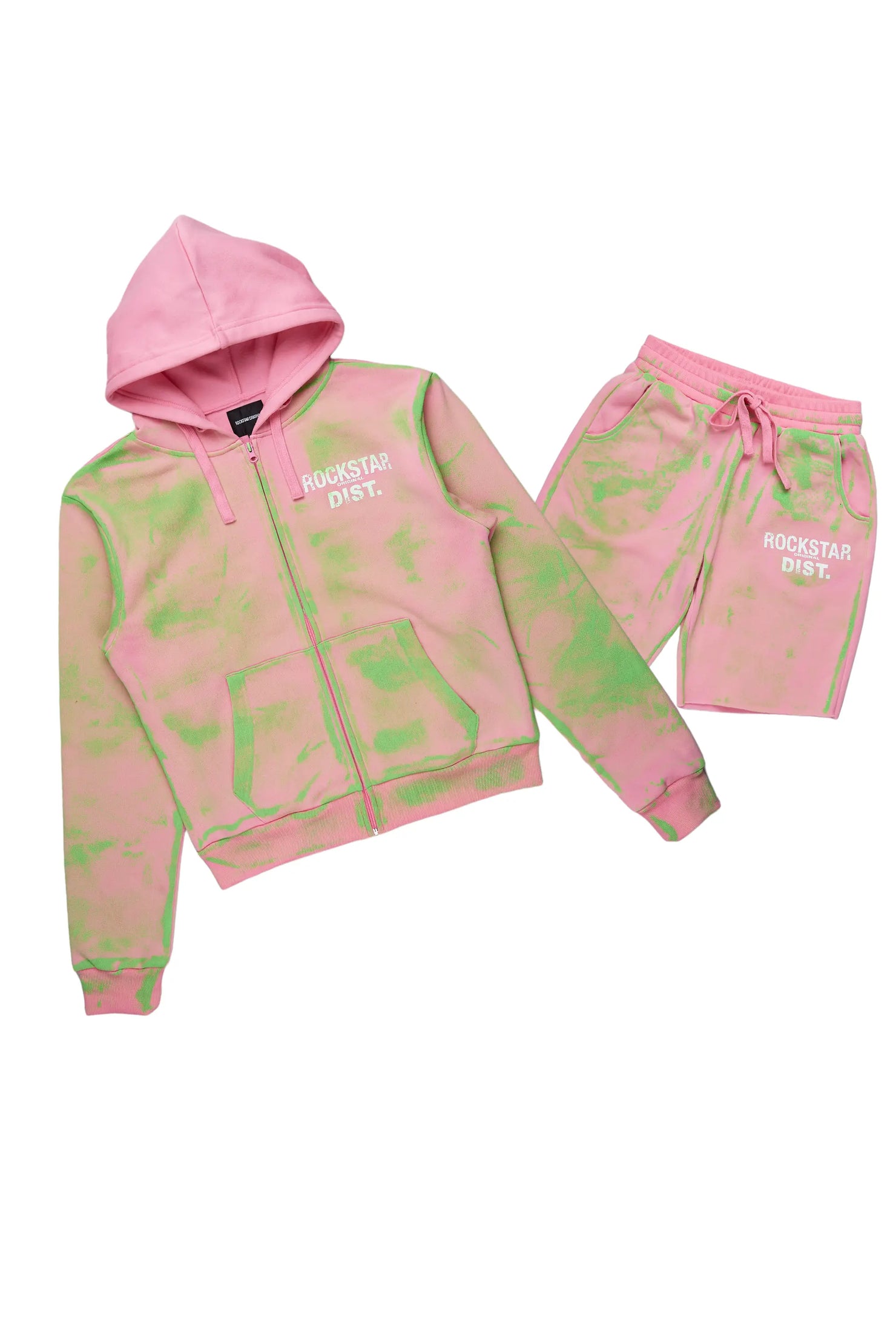 Patricia Pink Zip Up Short Set