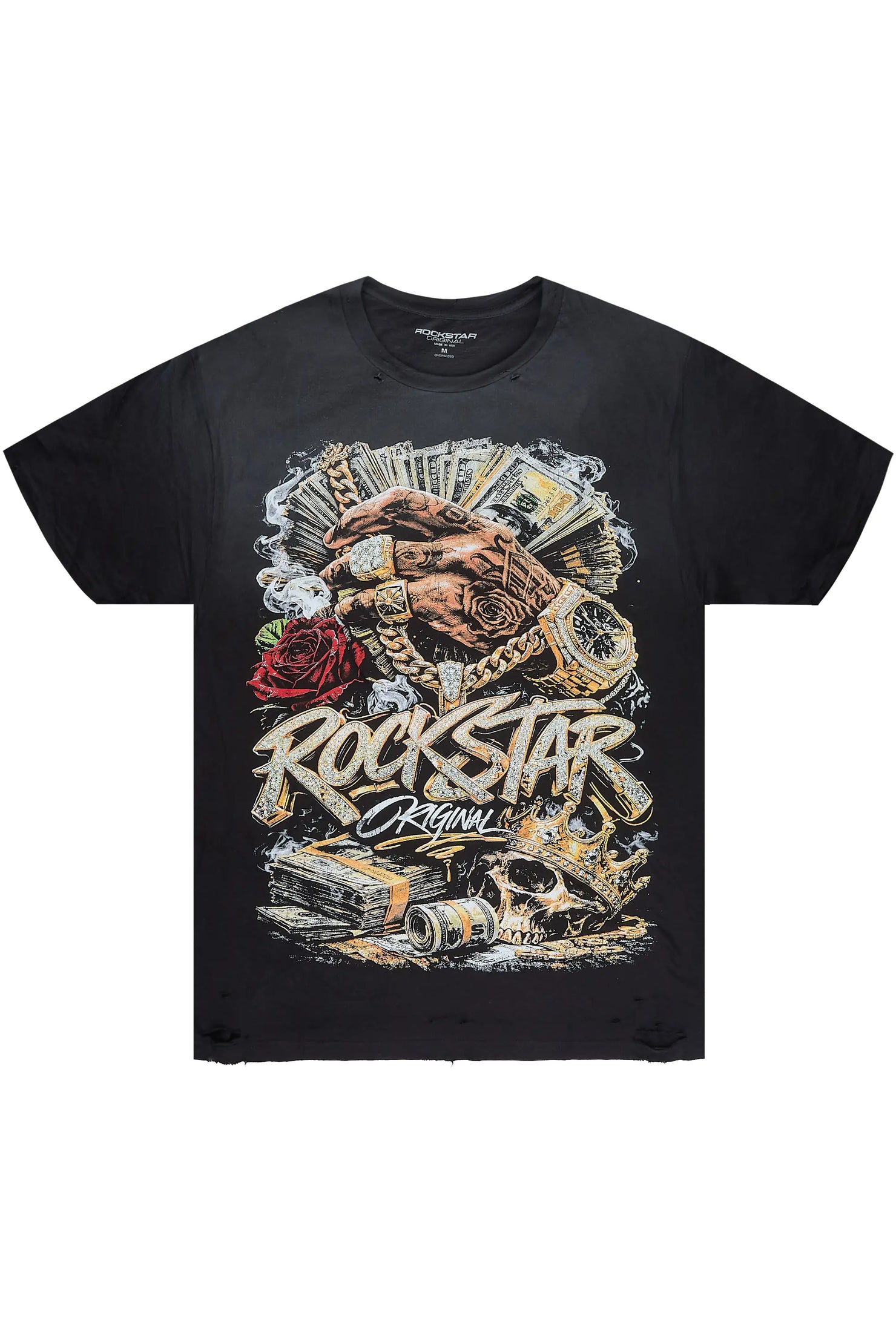 Mizzell Black Oversized Graphic T-Shirt
