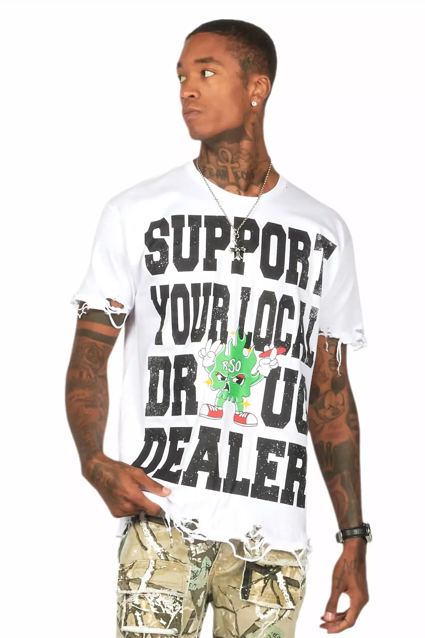 Tarl White Oversized Graphic T-Shirt