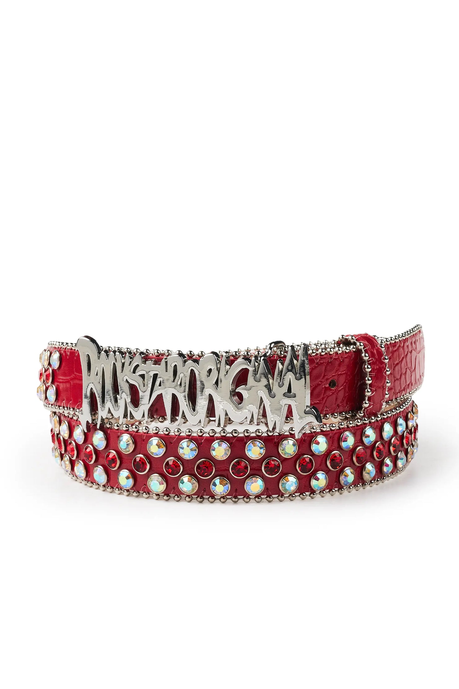 Boys Tedros Dark Red Rockstar Logo Belt