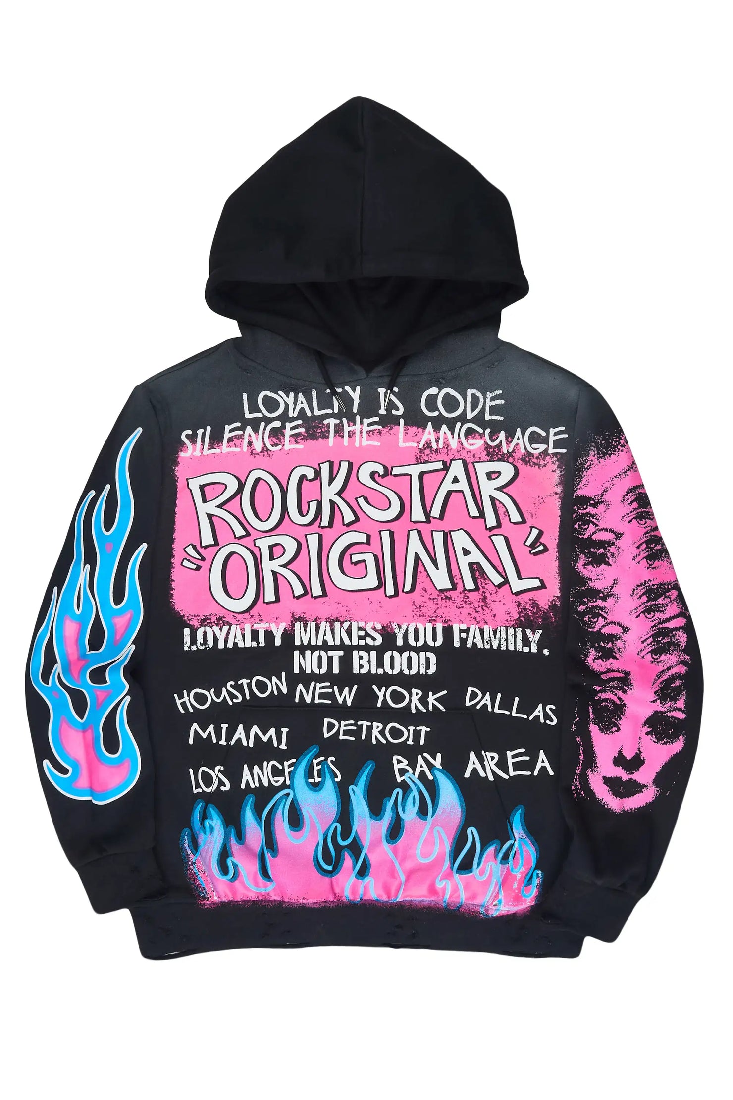Bridgette Black/Pink Oversized Hoodie
