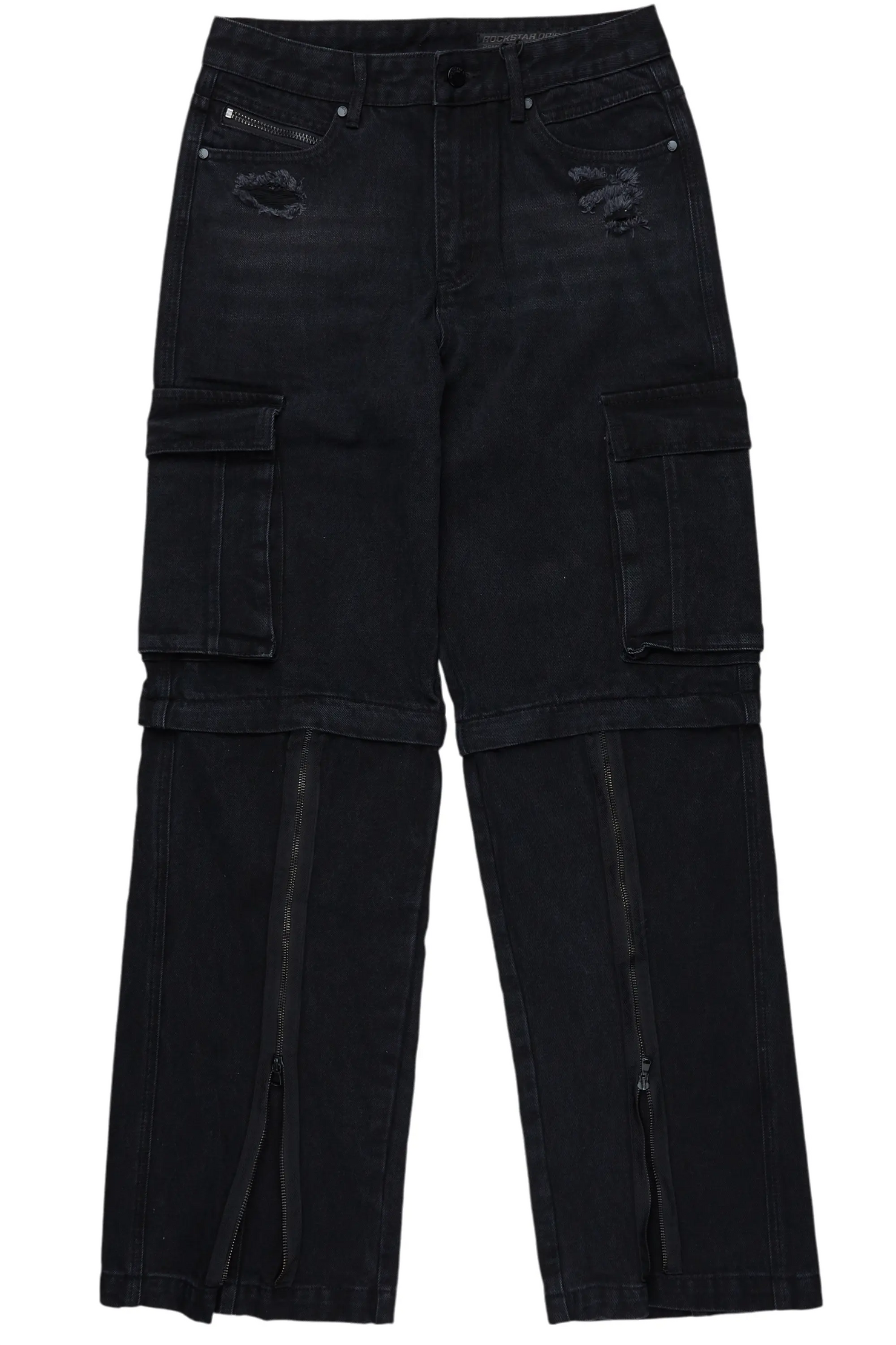 Rupert Black Baggy Fit Zip Off Jean