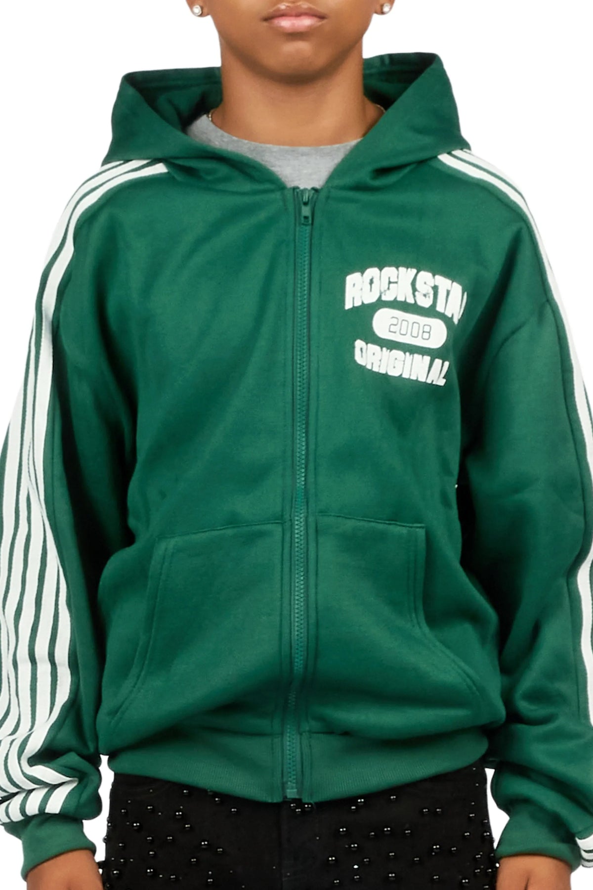 Boys Tylla Green Zip Up Hoodie