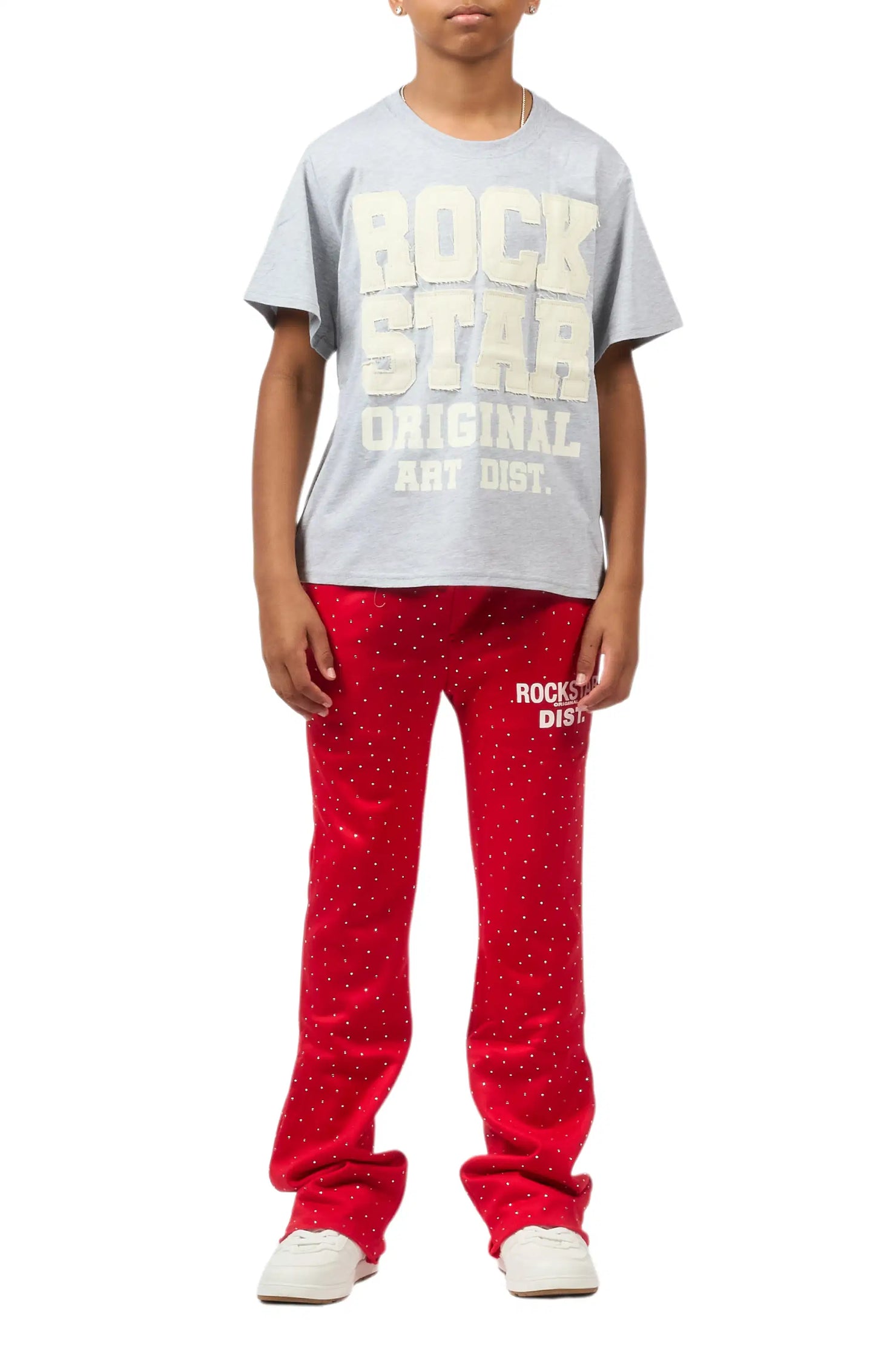 Boys Alpine Red Rhinestone Track pant