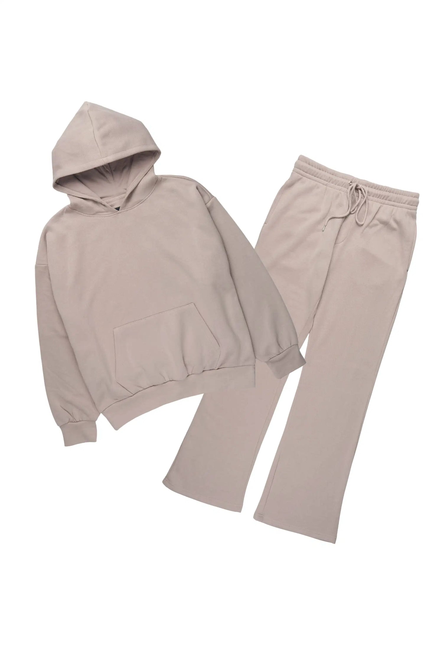 Basic Taupe Hoodie Relaxed Track Set