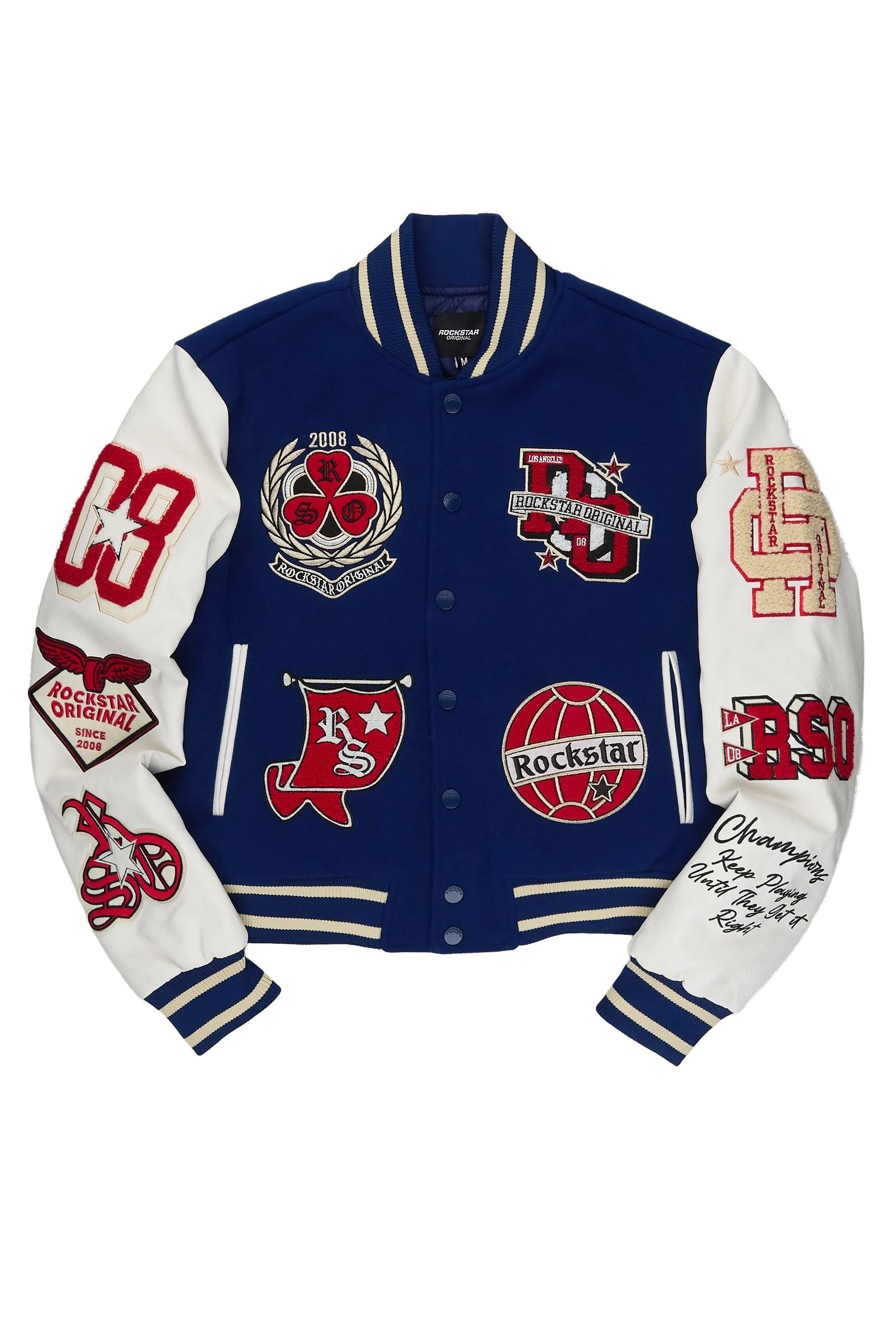 Gliyah Navy Oversized Varsity Jacket