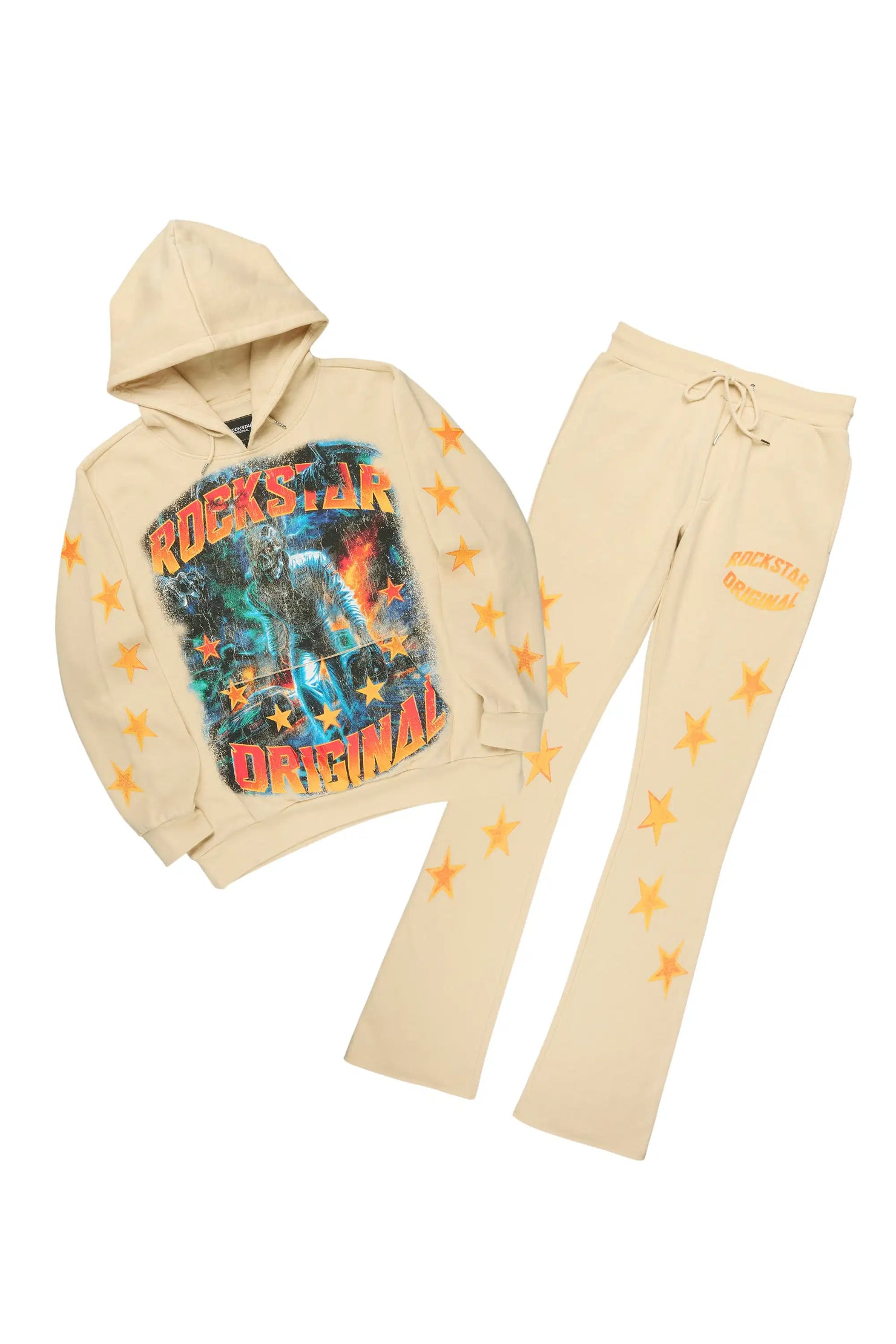 Torque Beige Hoodie/Stacked Pant Track Set