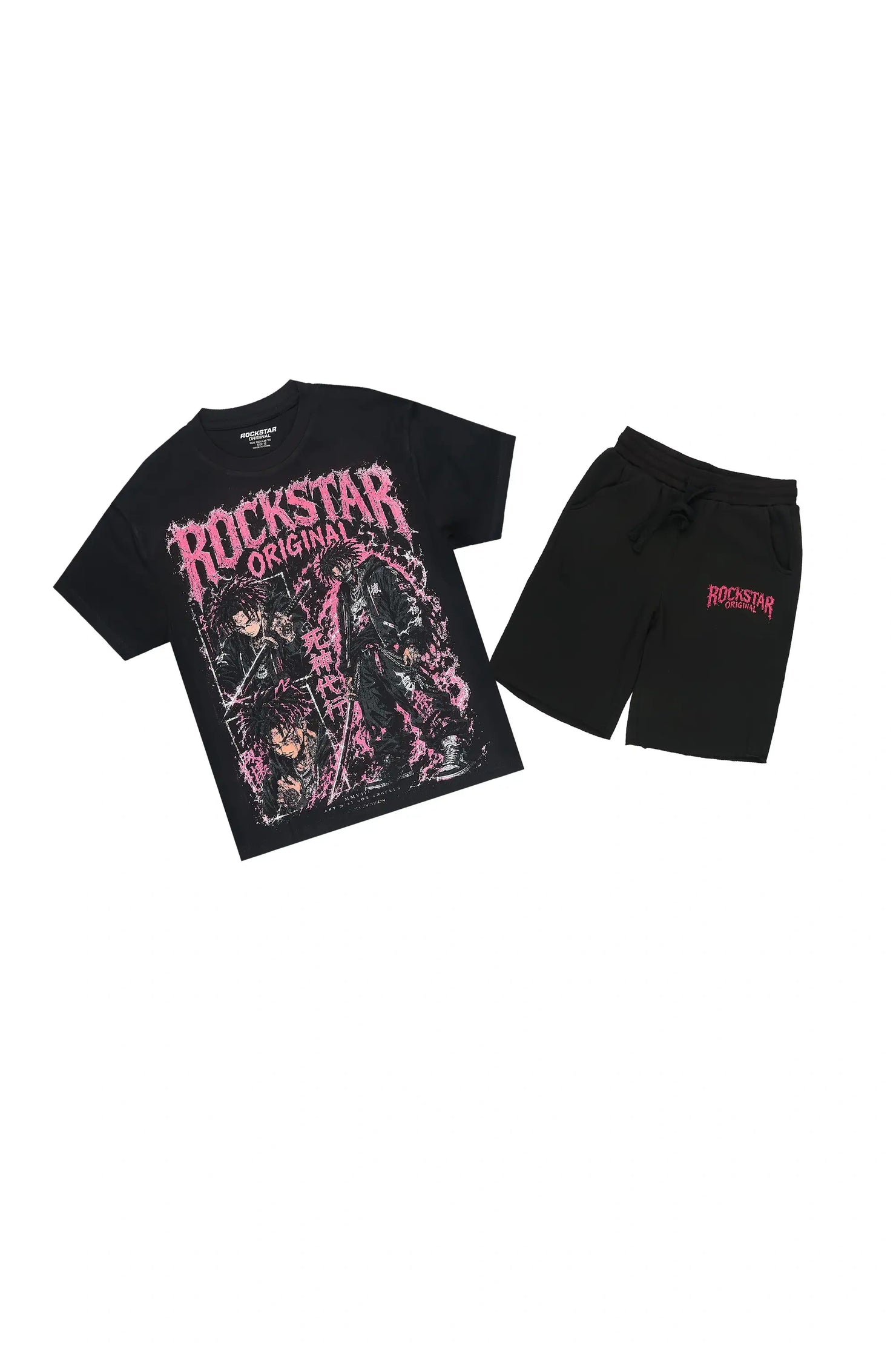 Boys Brasko Black T-Shirt Short Set