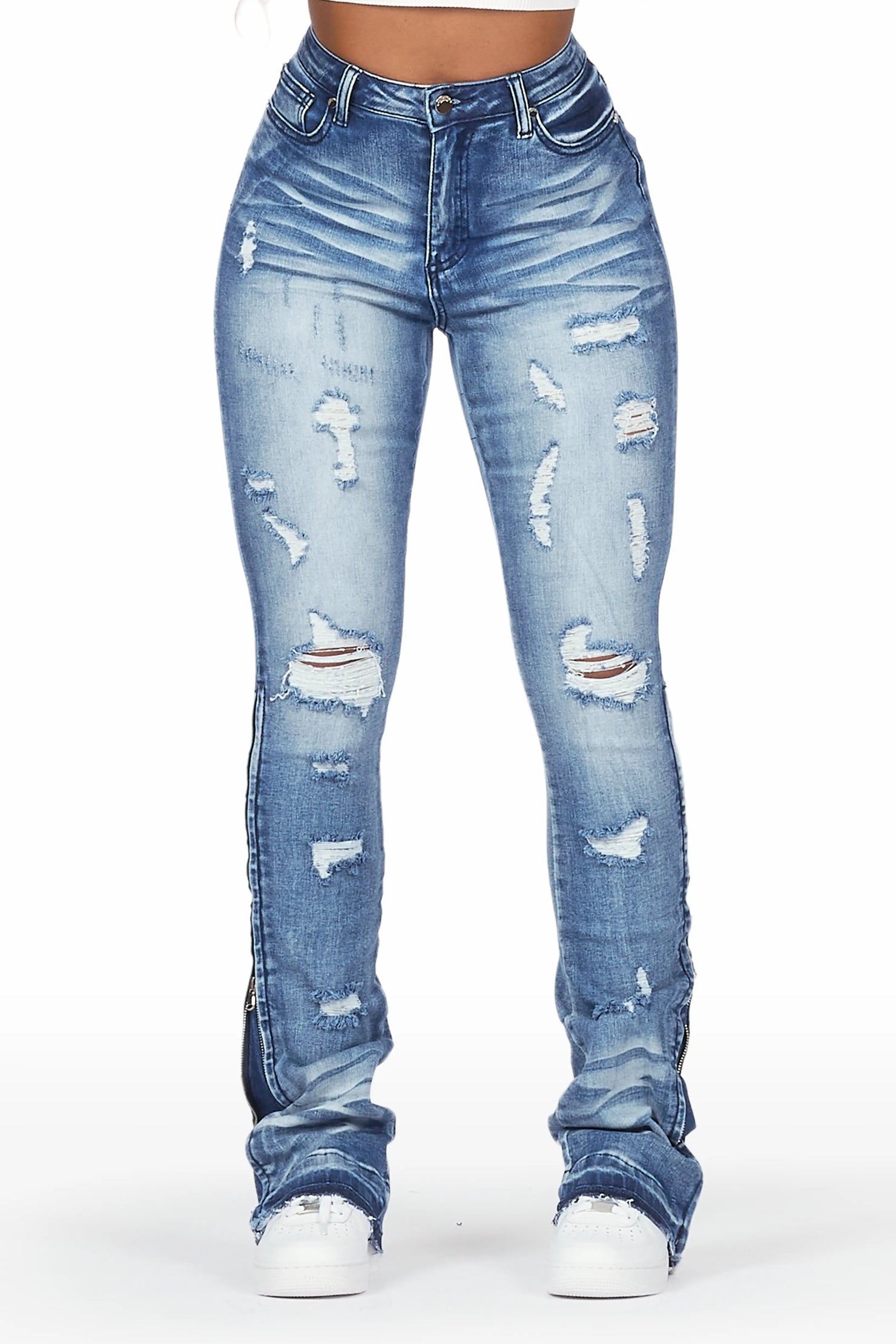 Whitley Med Wash Stacked Jean