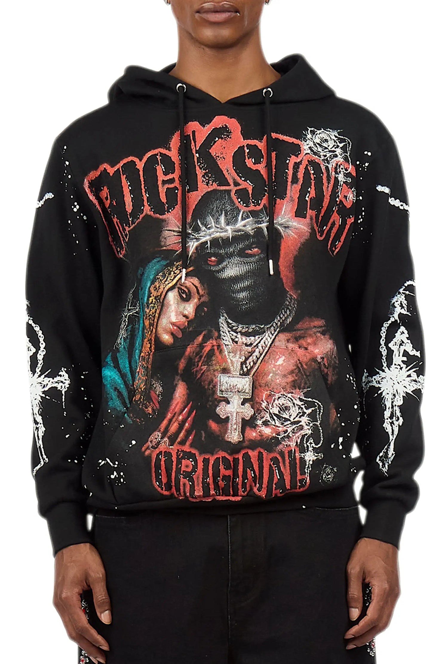 Vontae Black/Red Painted Hoodie