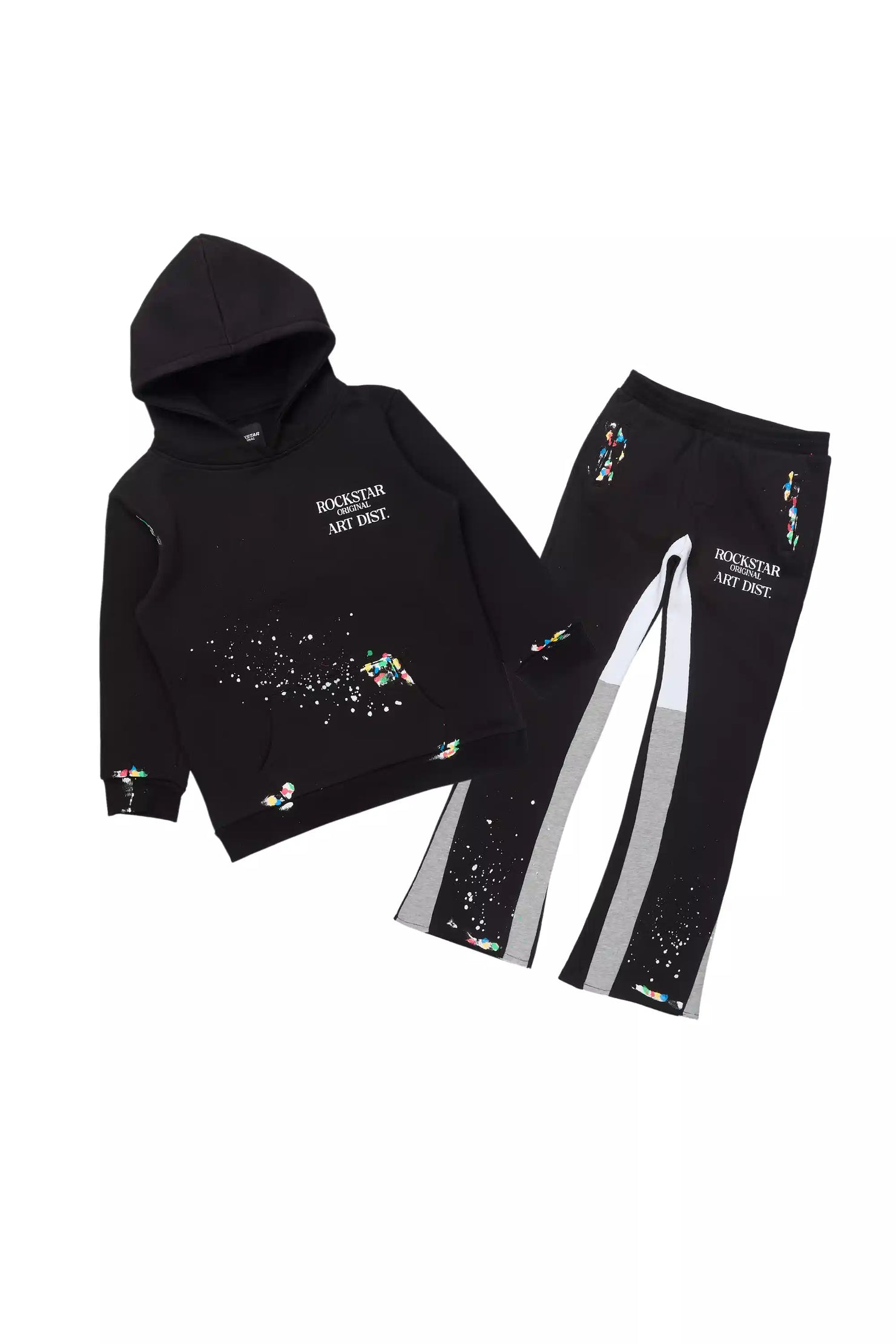 Boys Palmer Black/Grey Stacked Flare Track Set