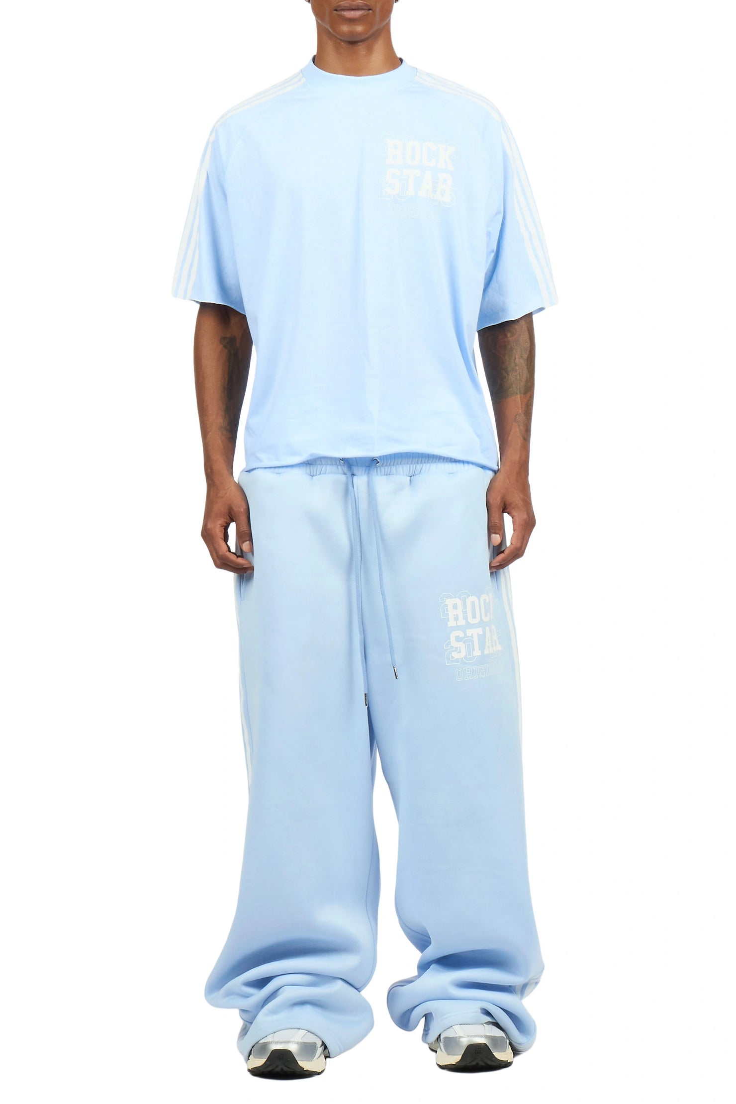 Berco Light Blue T-Shirt/Double Waisted Baggy Track Set