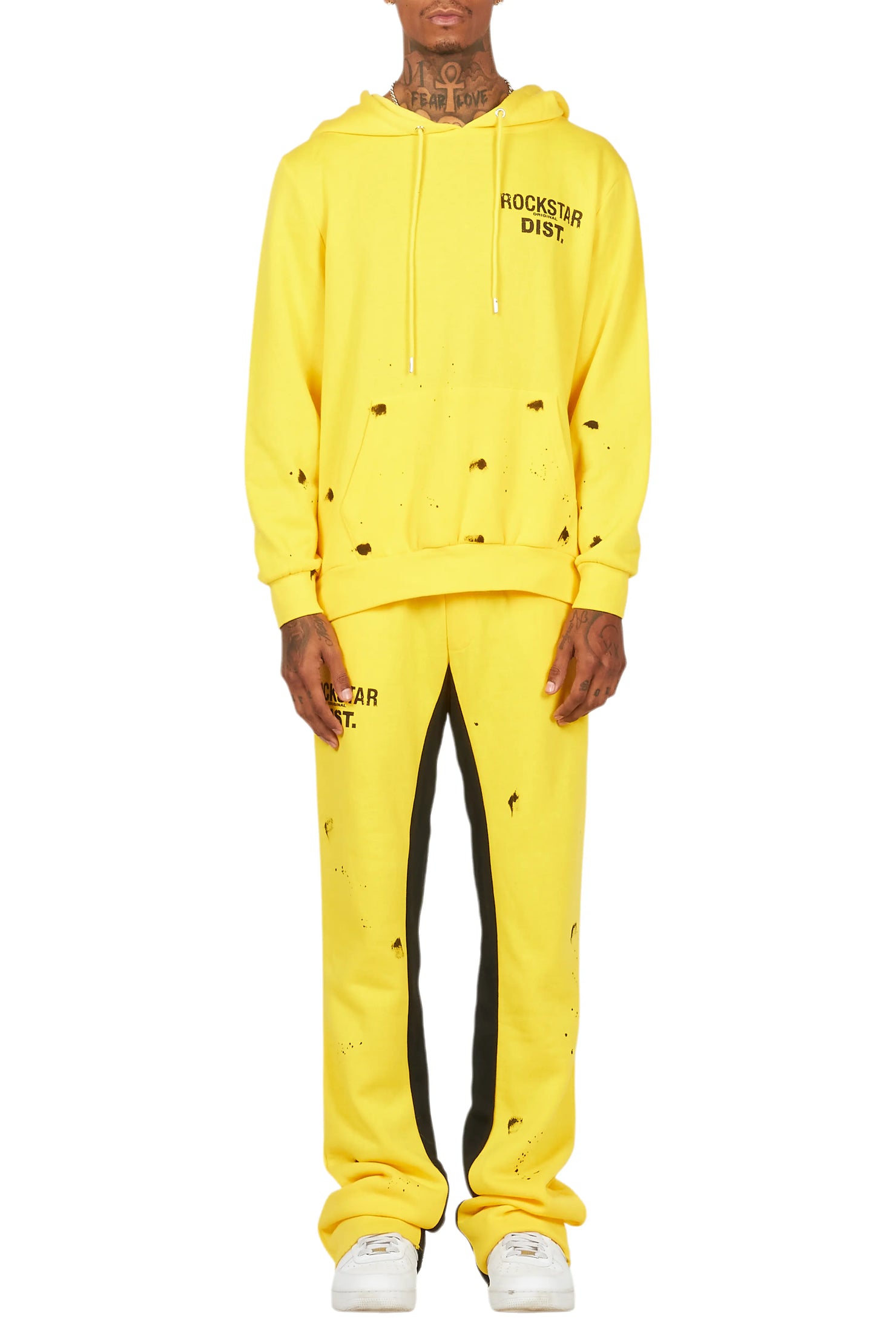 Raffer Yellow Hoodie Baggy Fit Pant Track Set