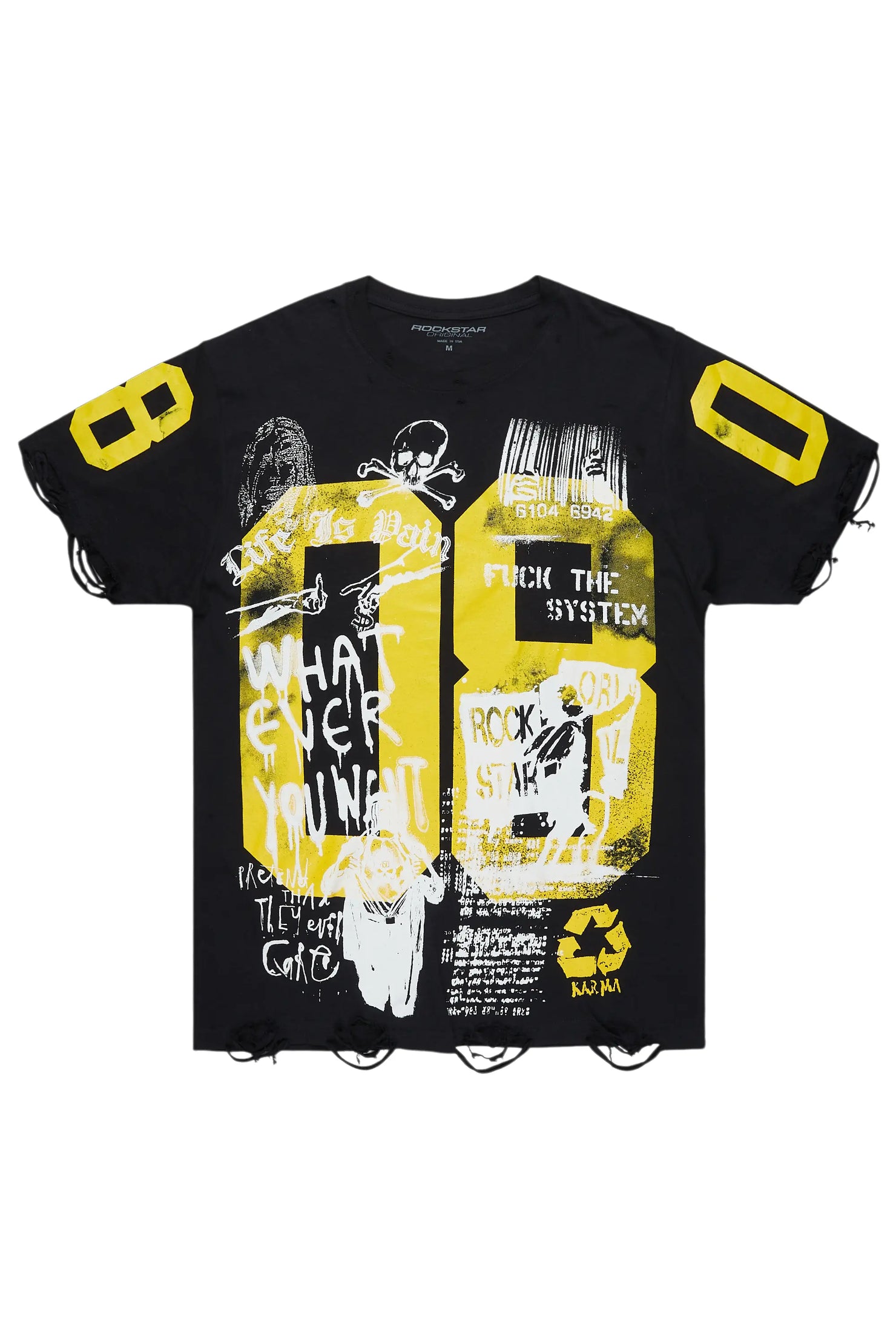 Kammile Black/Yellow Oversized T-Shirt