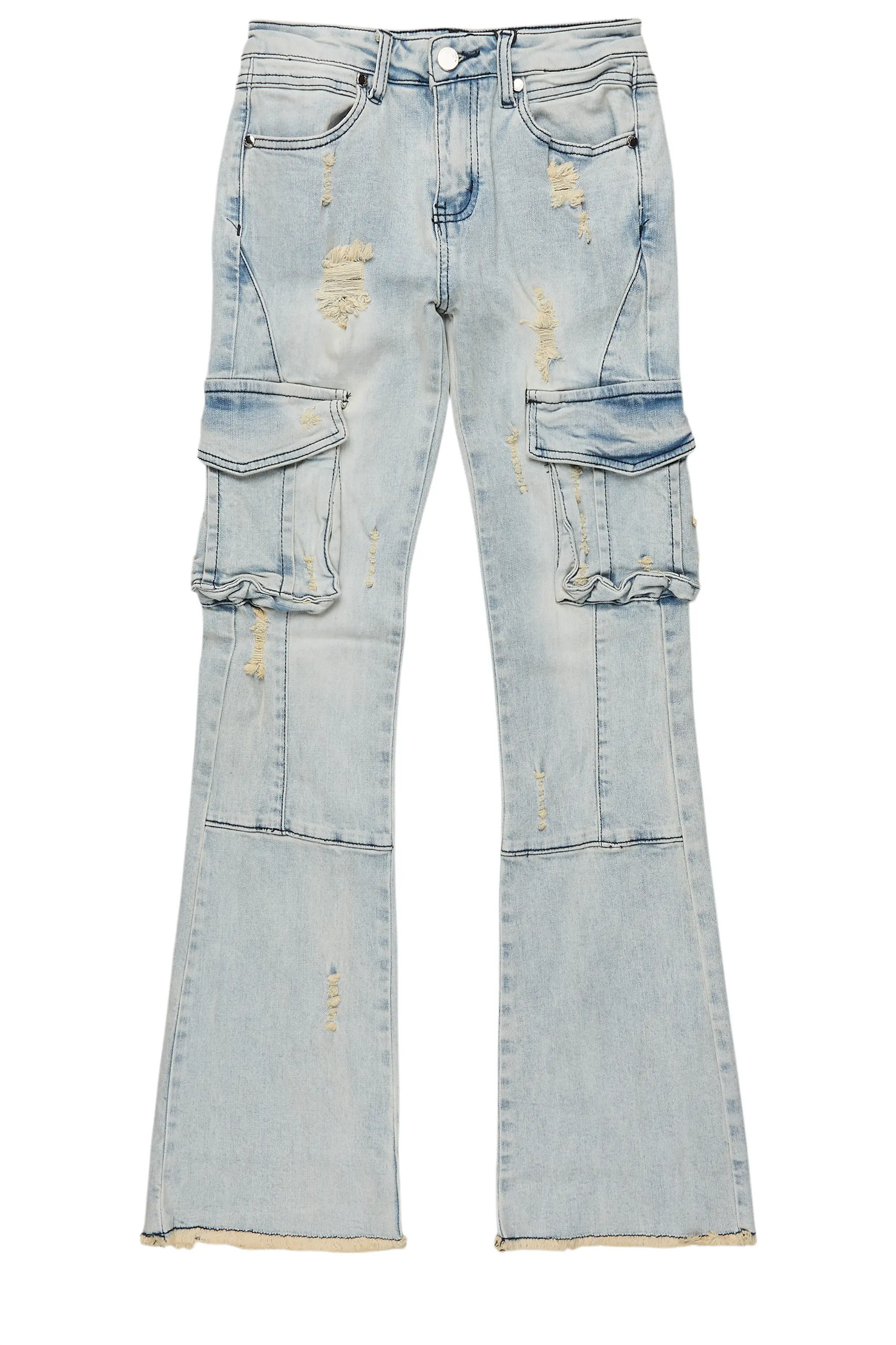 Boys Adalee Blue Stacked Flare Jean