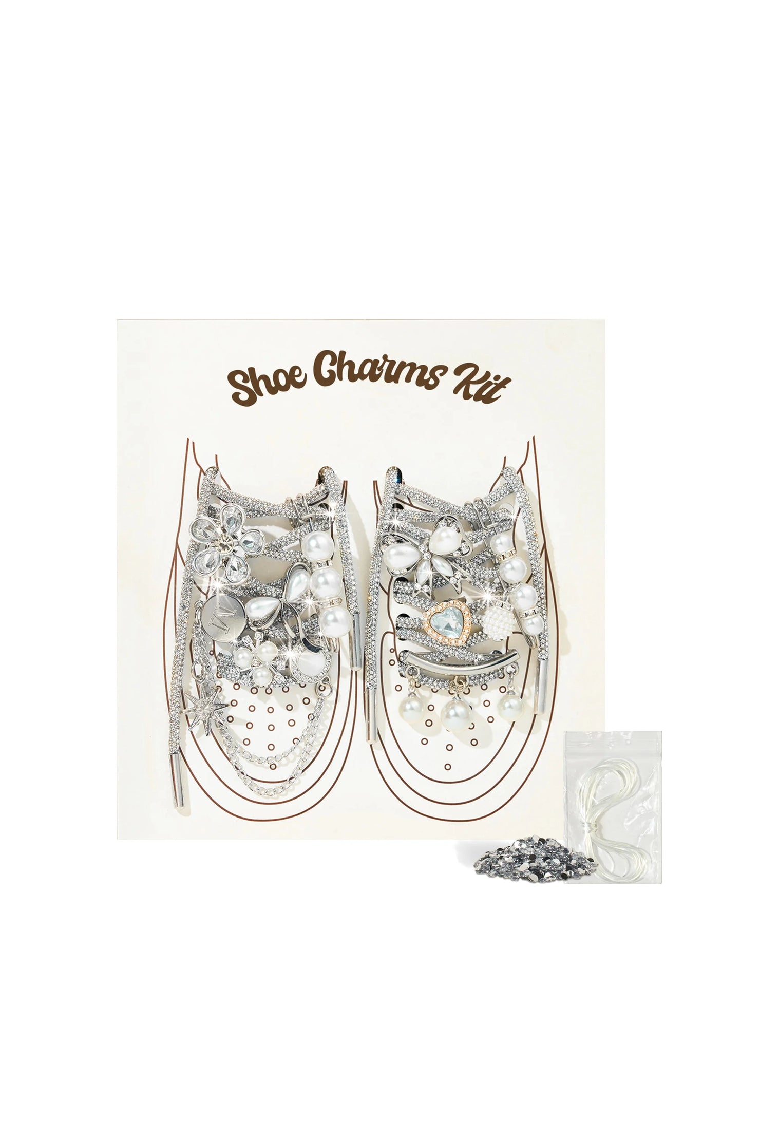 Pixel White Beads Shoe Charms