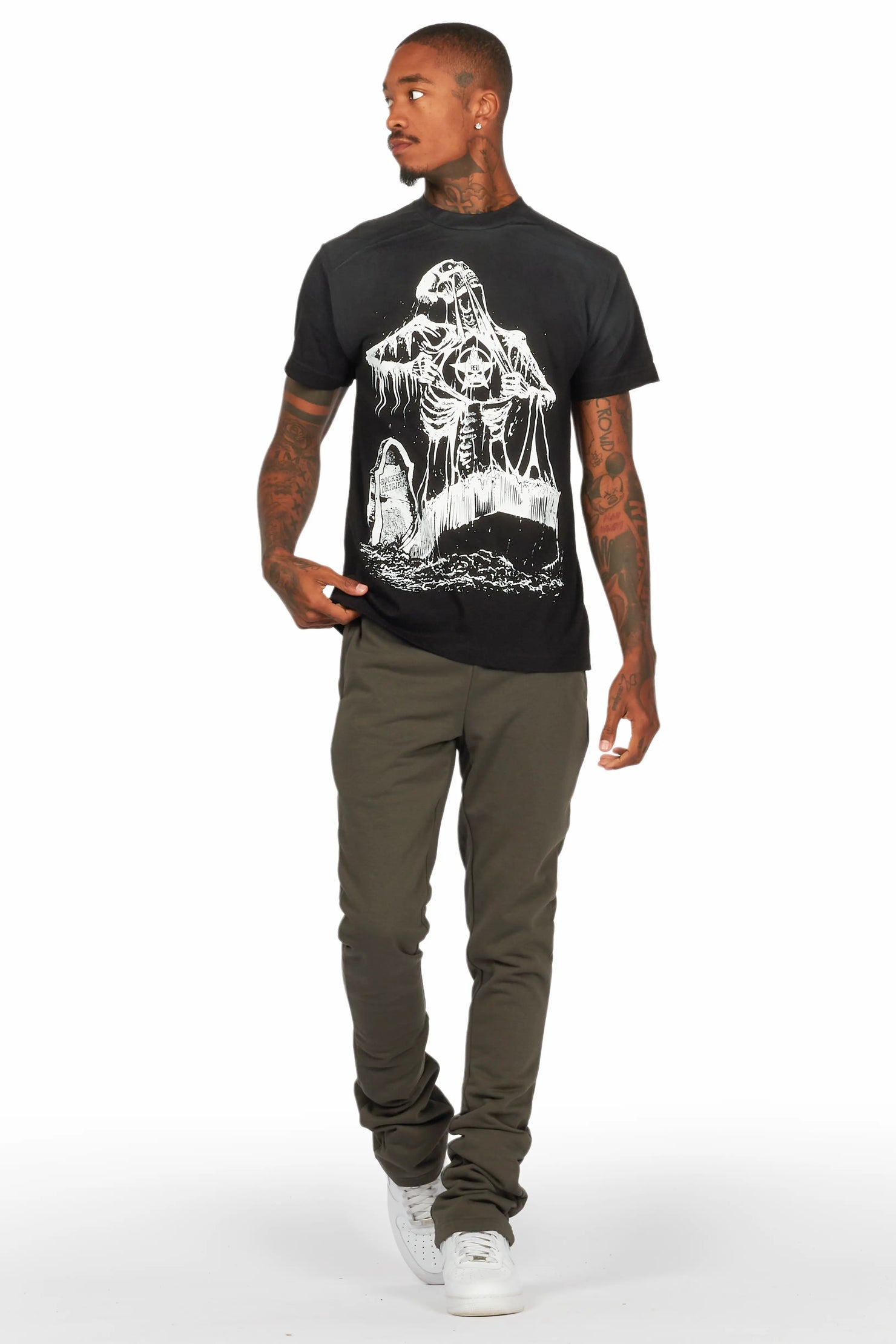 Brookwood Black T-Shirt/Stacked Track Set