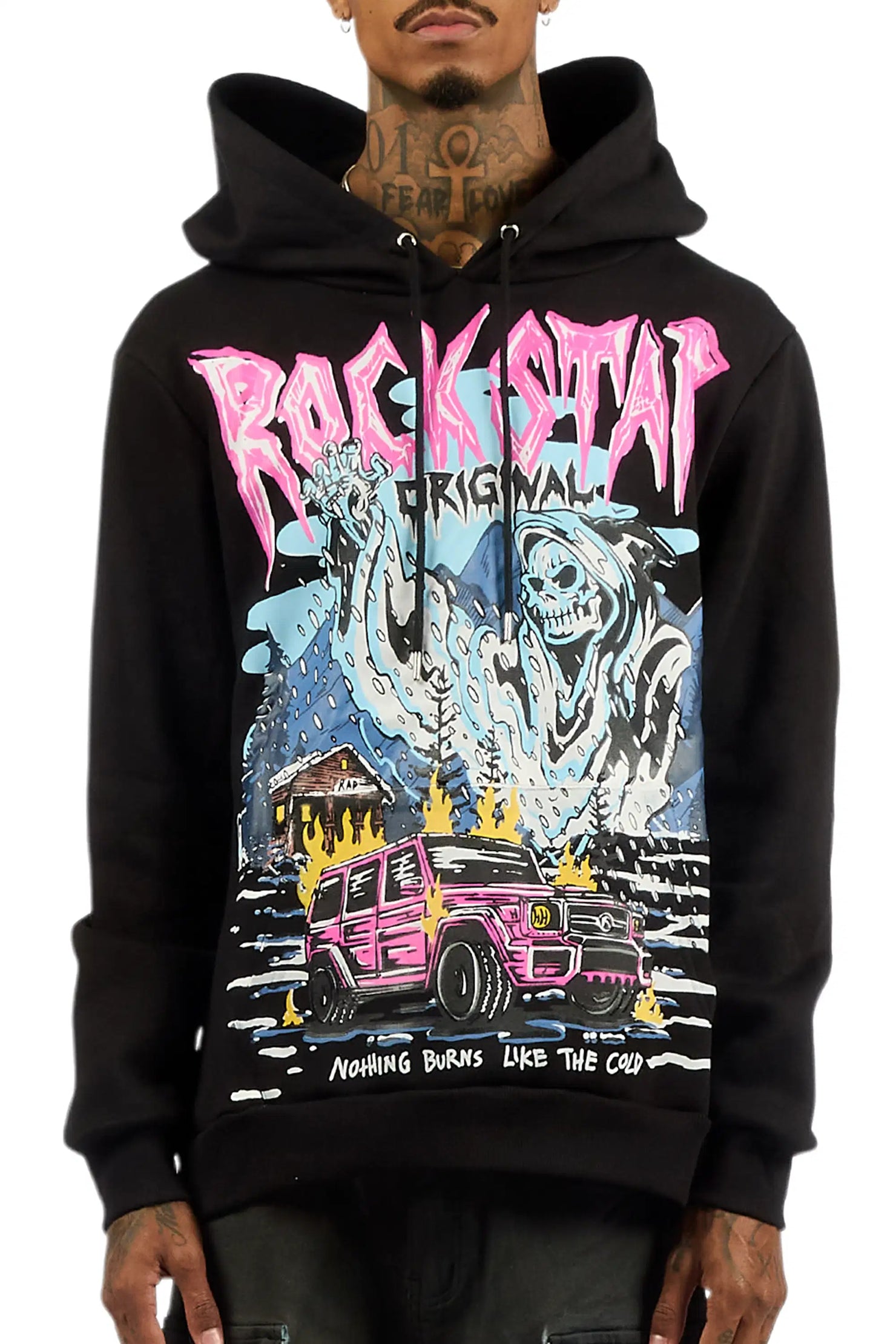 Kip Black Graphic Relaxed Hoodie