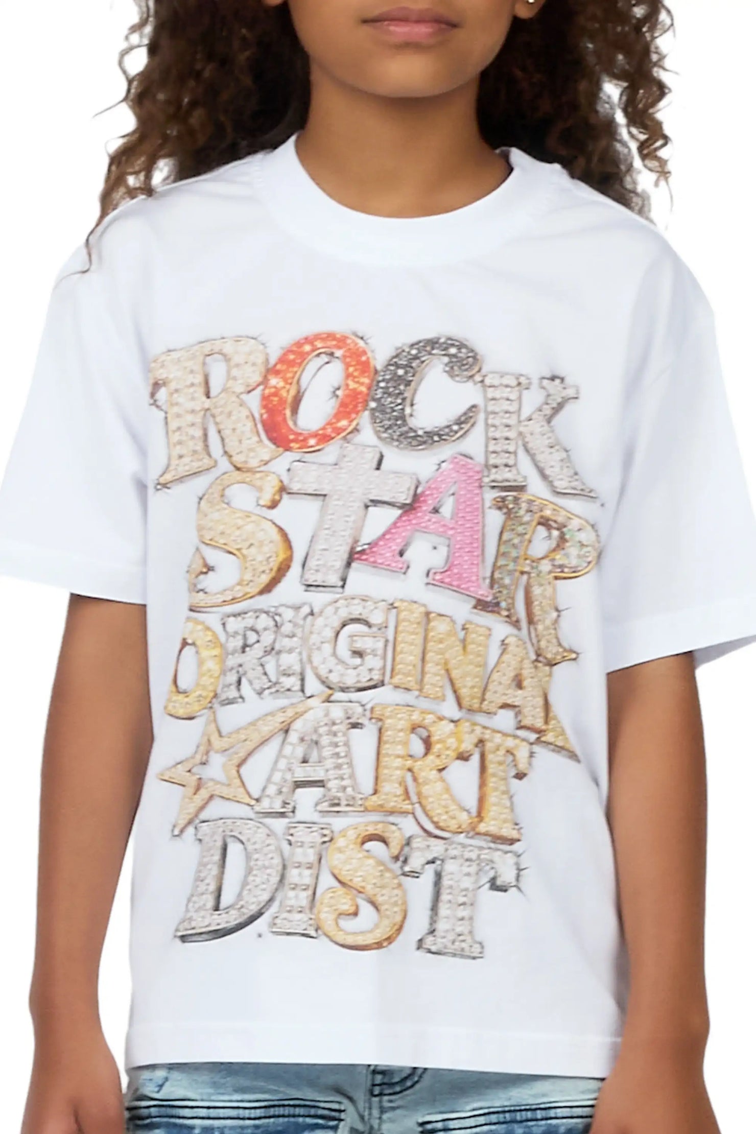 Girls Havak White Graphic T-Shirt