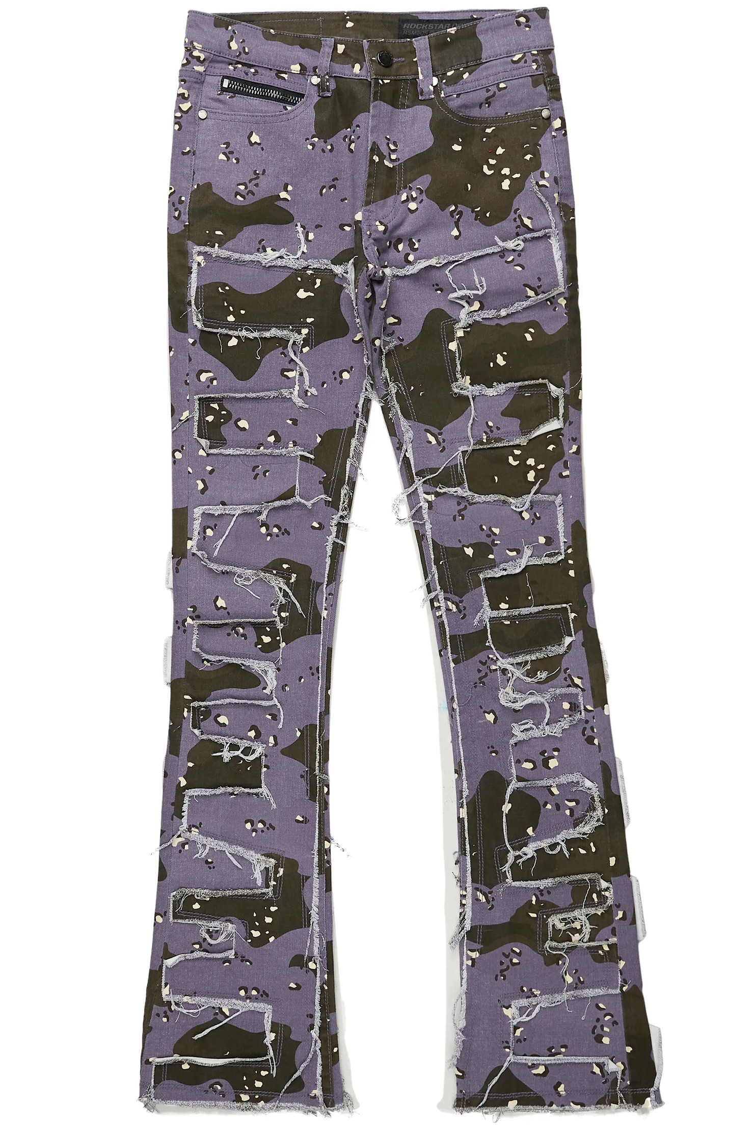 Shake Purple Camo Stacked Flare Jean