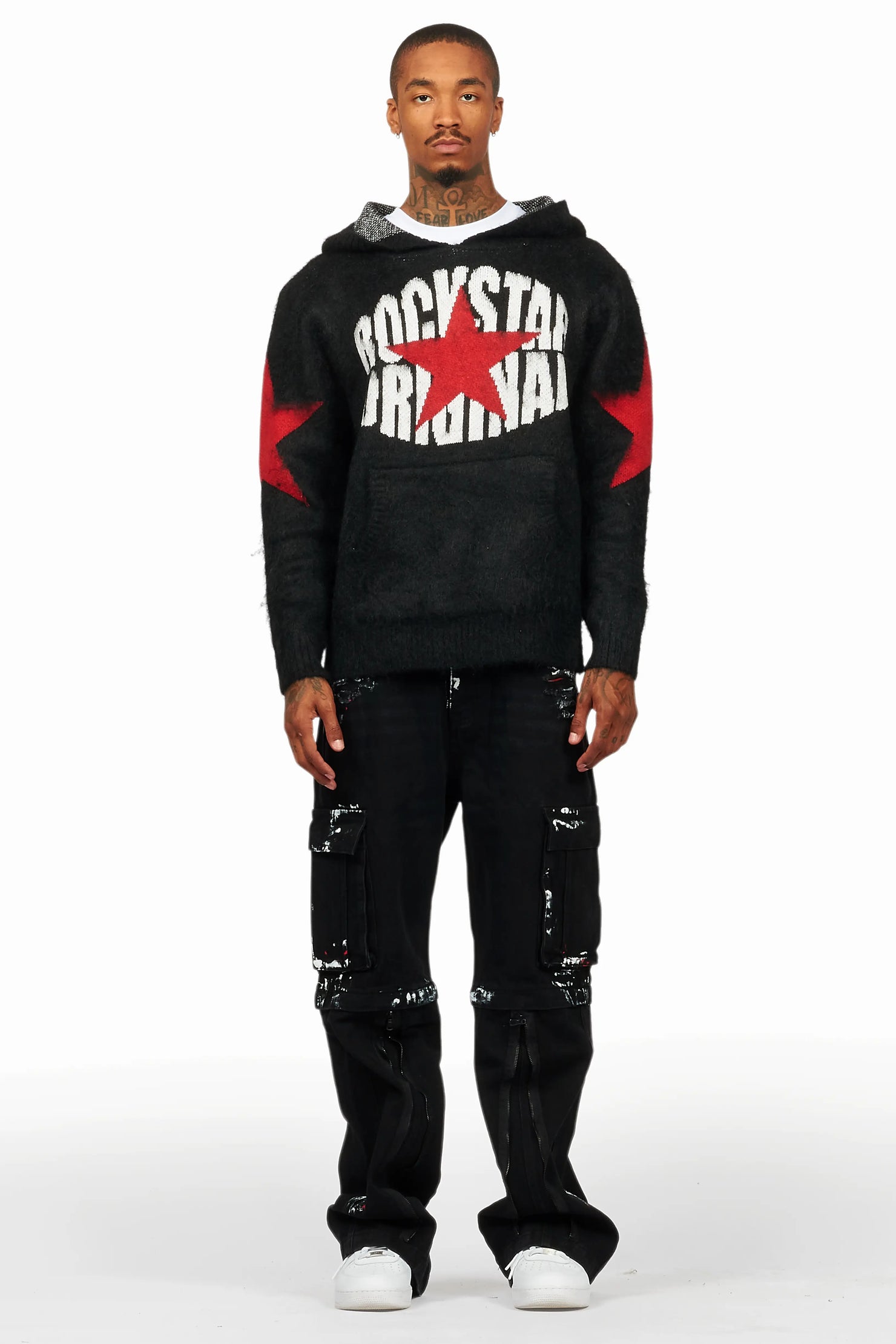 States Black Mohair Hoodie/Baggy Fit Jean Bundle