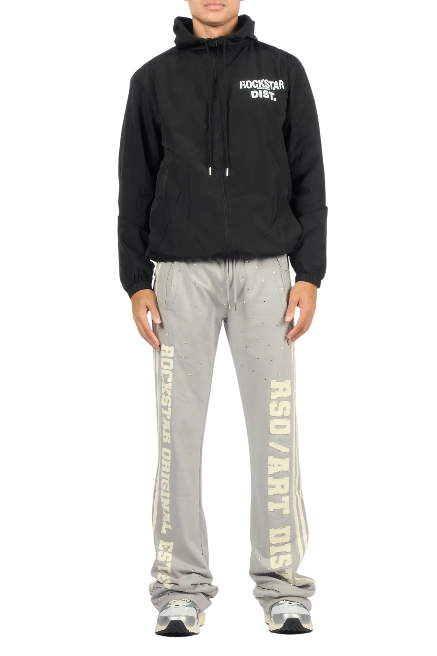 Yulian Grey Baggy Stacked Pant