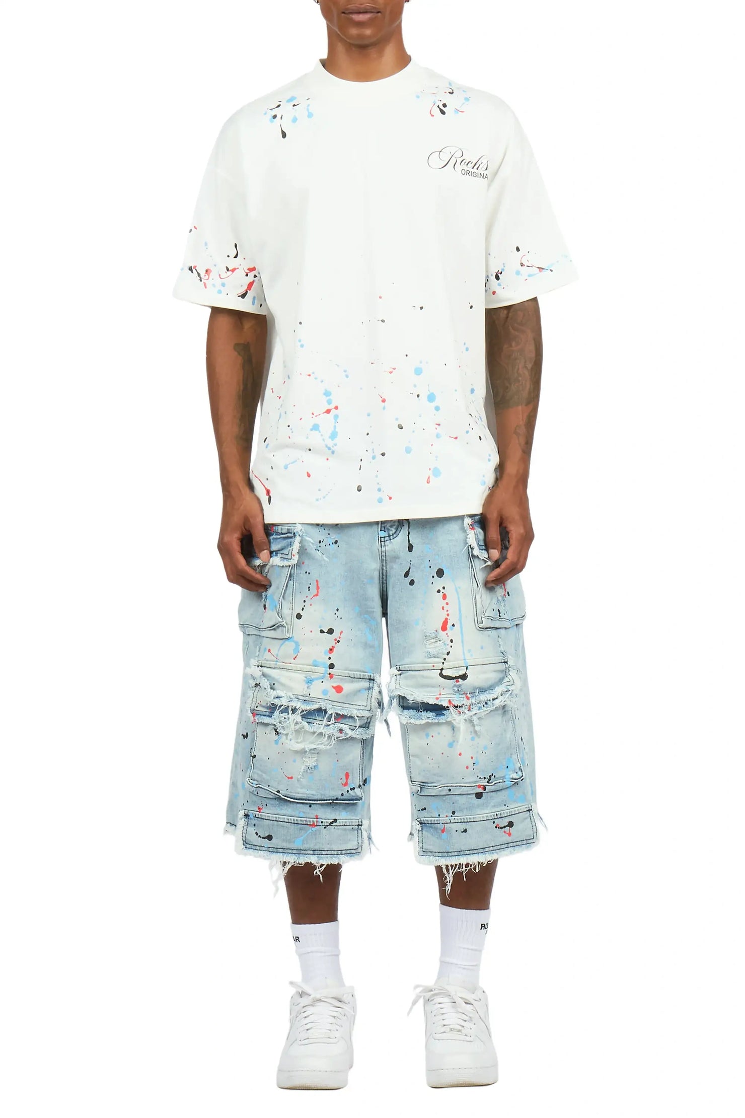 Bunt Blue Graphic T-Shirt Jort Set