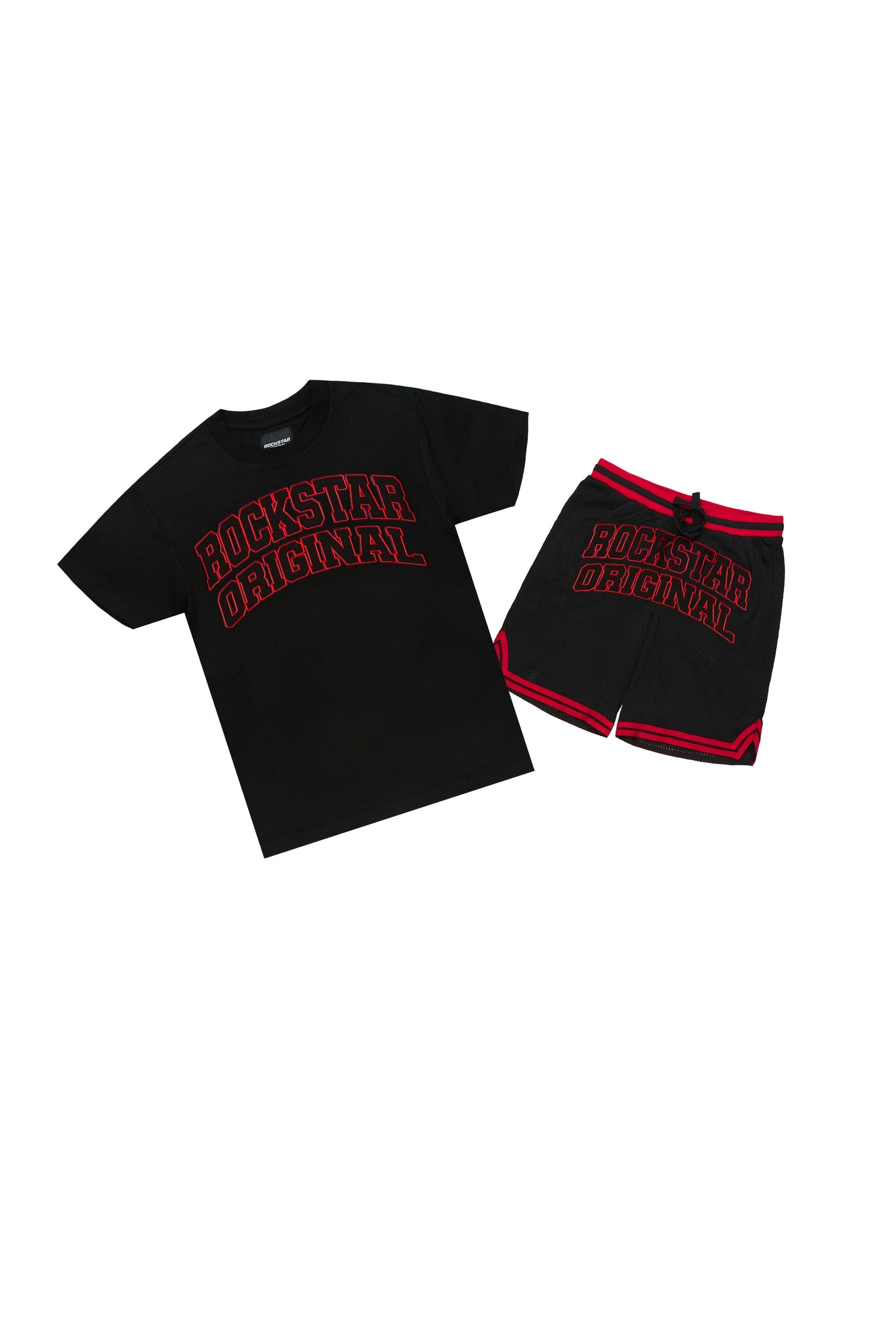 Boys Hooper Black Oversized T-Shirt/Short Set