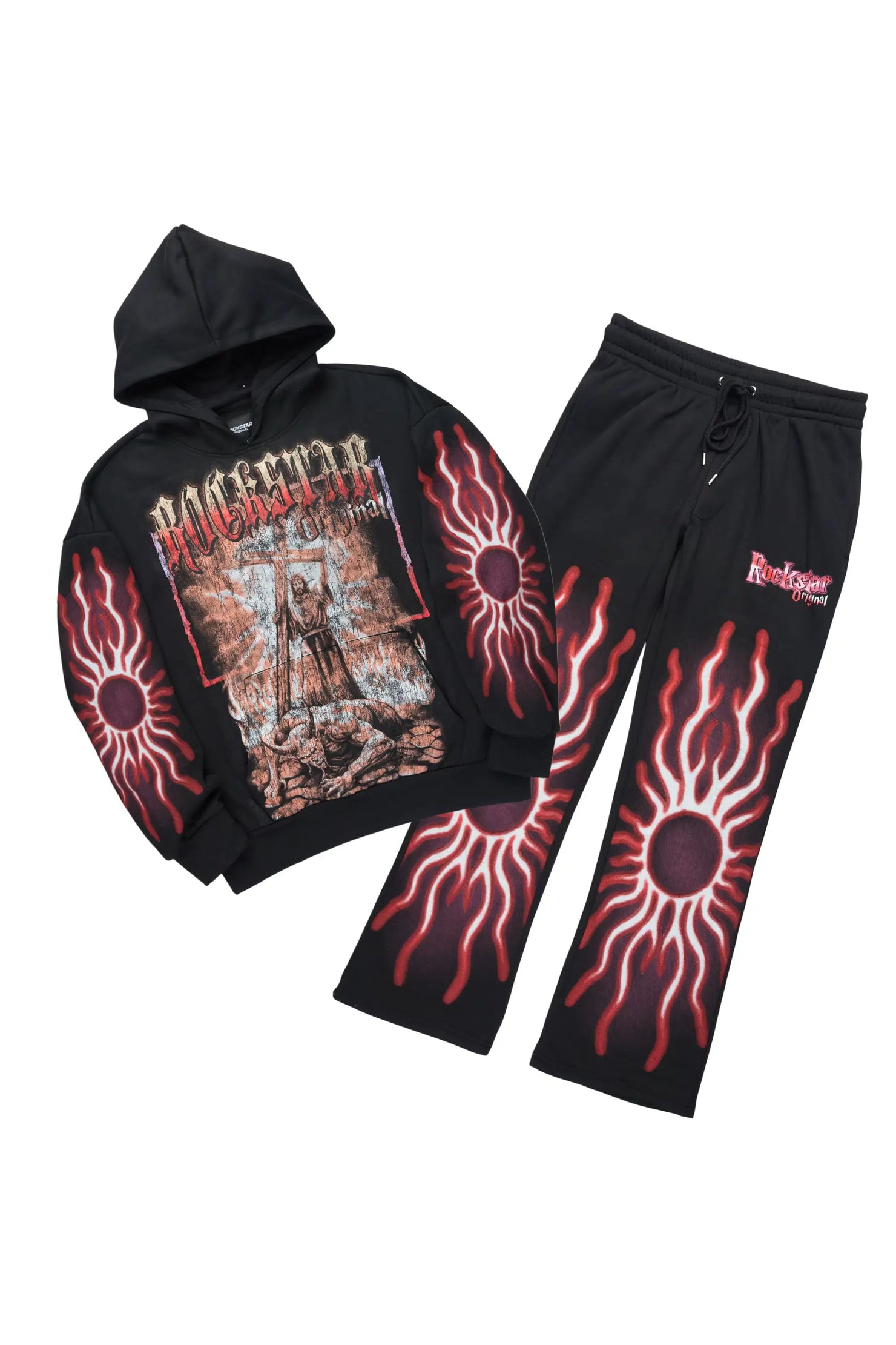 Blazer Black/Red Hoodie/Baggy Pant Track Set