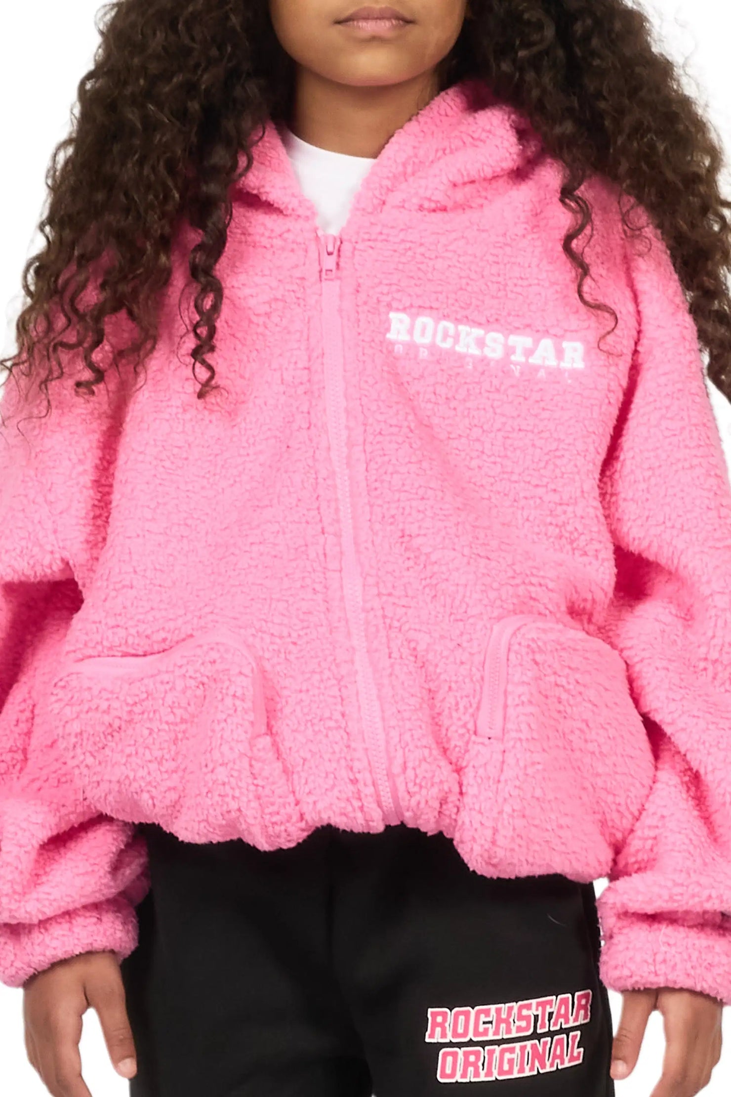 Girls Lonia Pink Sherpa Jacket