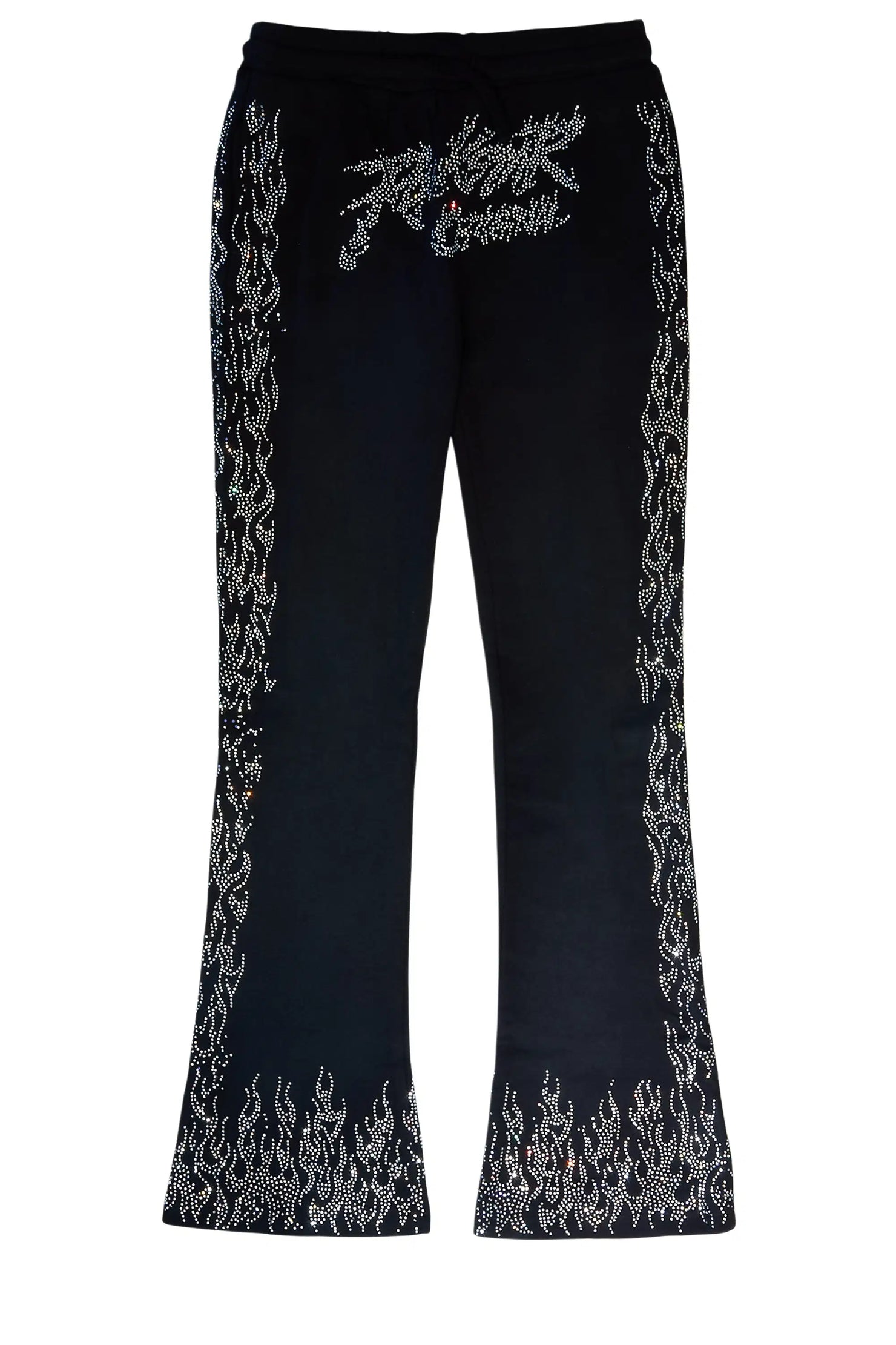Boys Brazen Black Rhinestone Stacked Track Pant