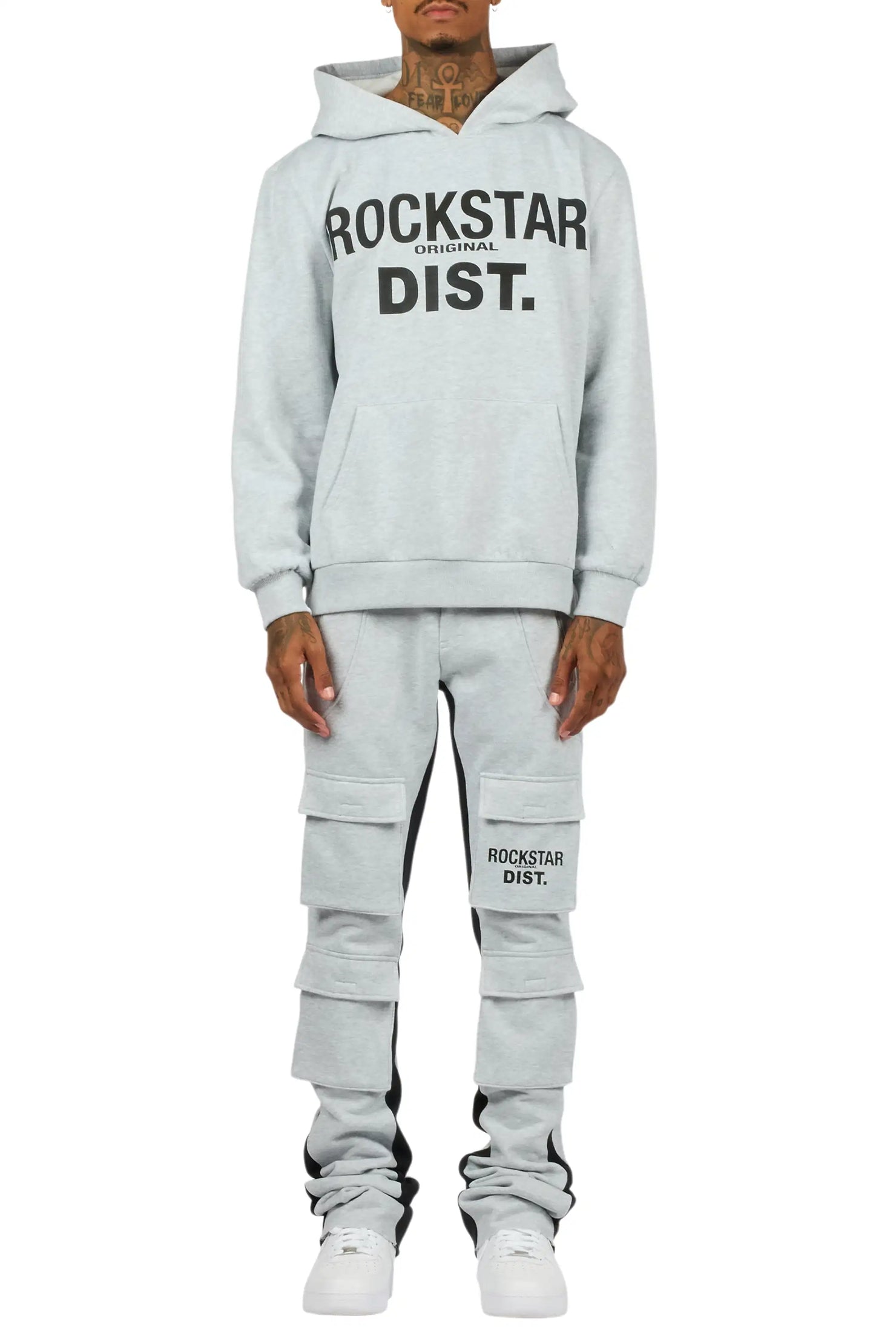 Antoon Heather Grey Stacked Track Set