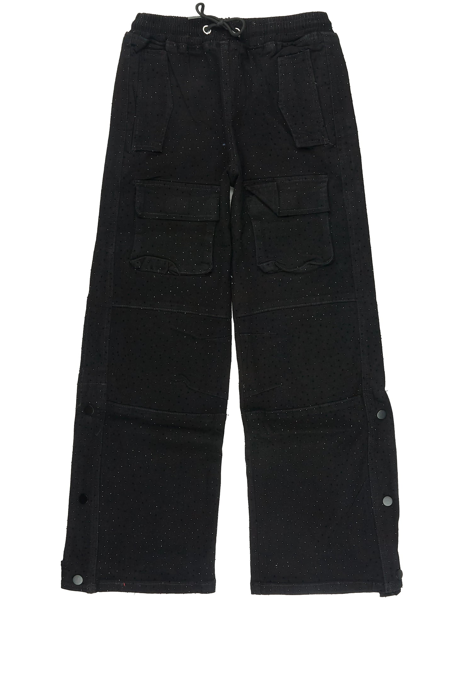 Boys Yuri Rhinestone Black Baggy Fit Jean