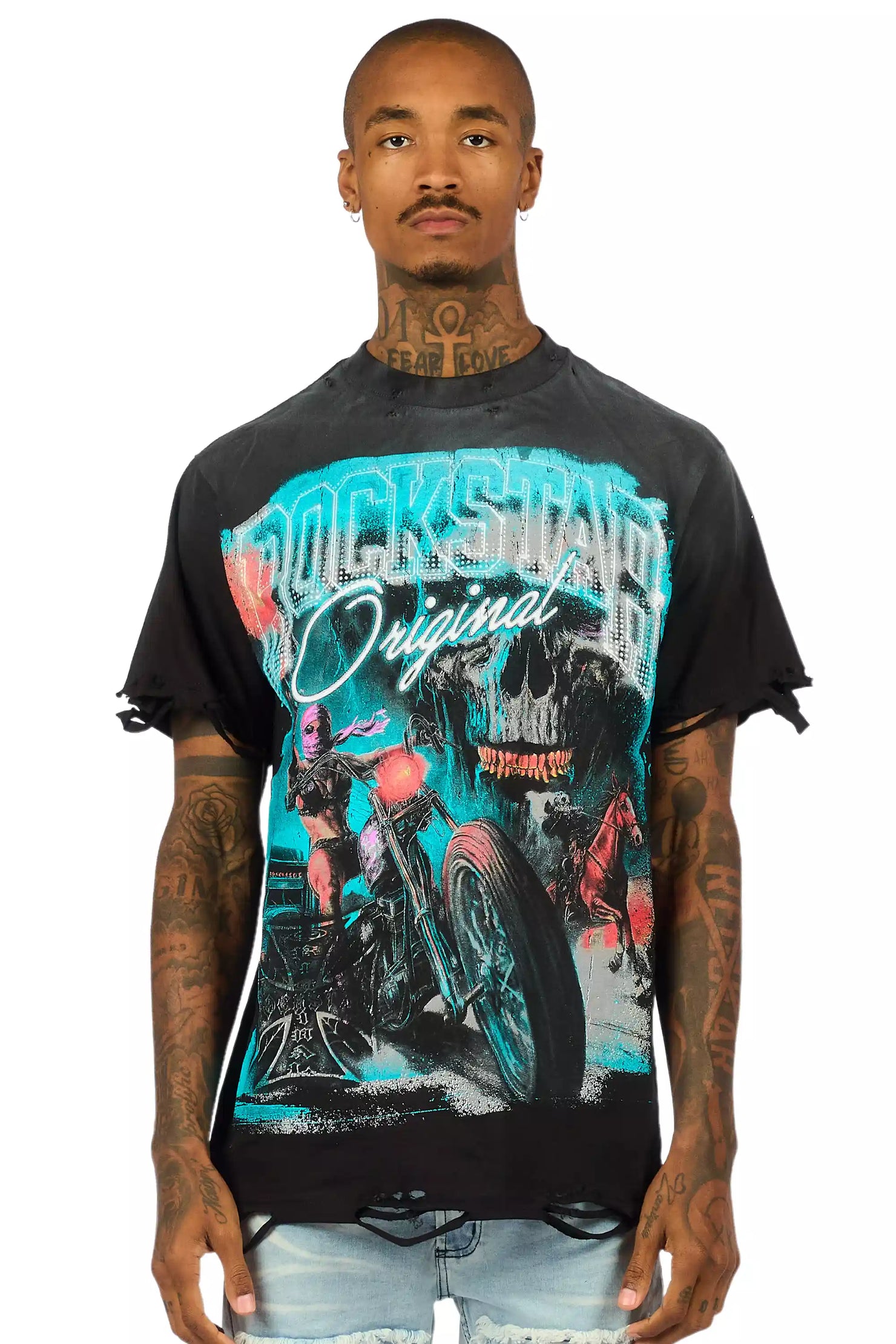 Trezion Black/Multi Oversized Graphic T-Shirt