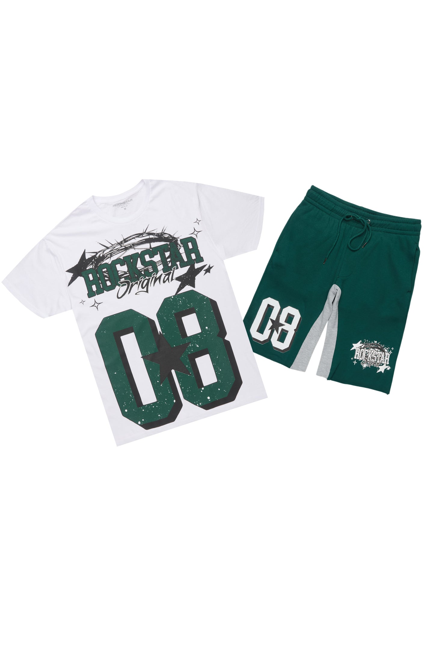 Allstar White/Green T-Shirt Short Set