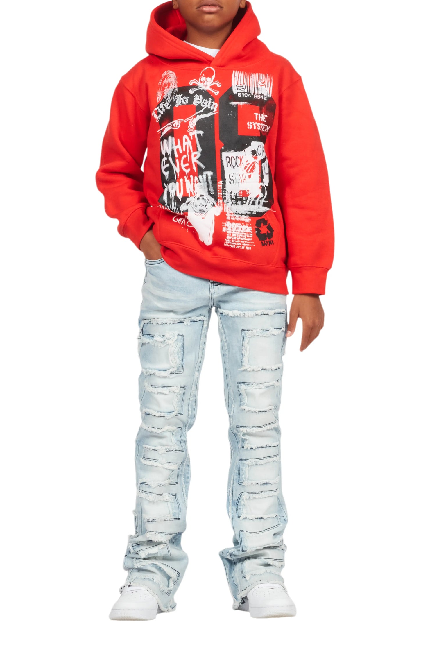 Boys Shake Blue Stacked Flare Jean