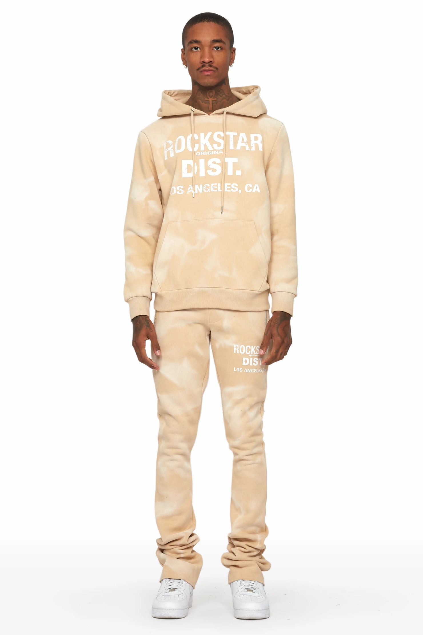 Nelly Tan Hoodie Stacked Flare Track Set