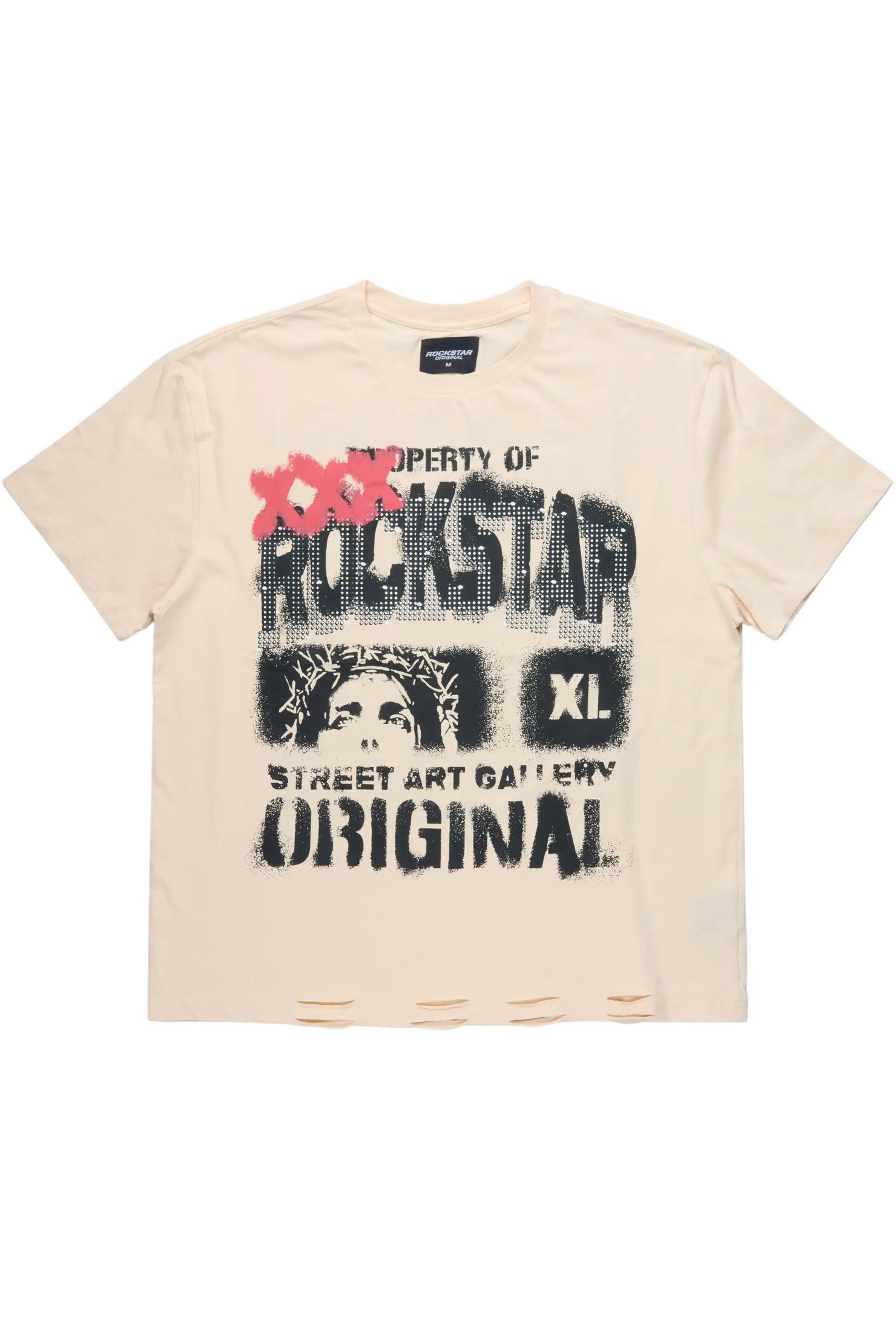 Kyo Beige Oversized Graphic T-Shirt