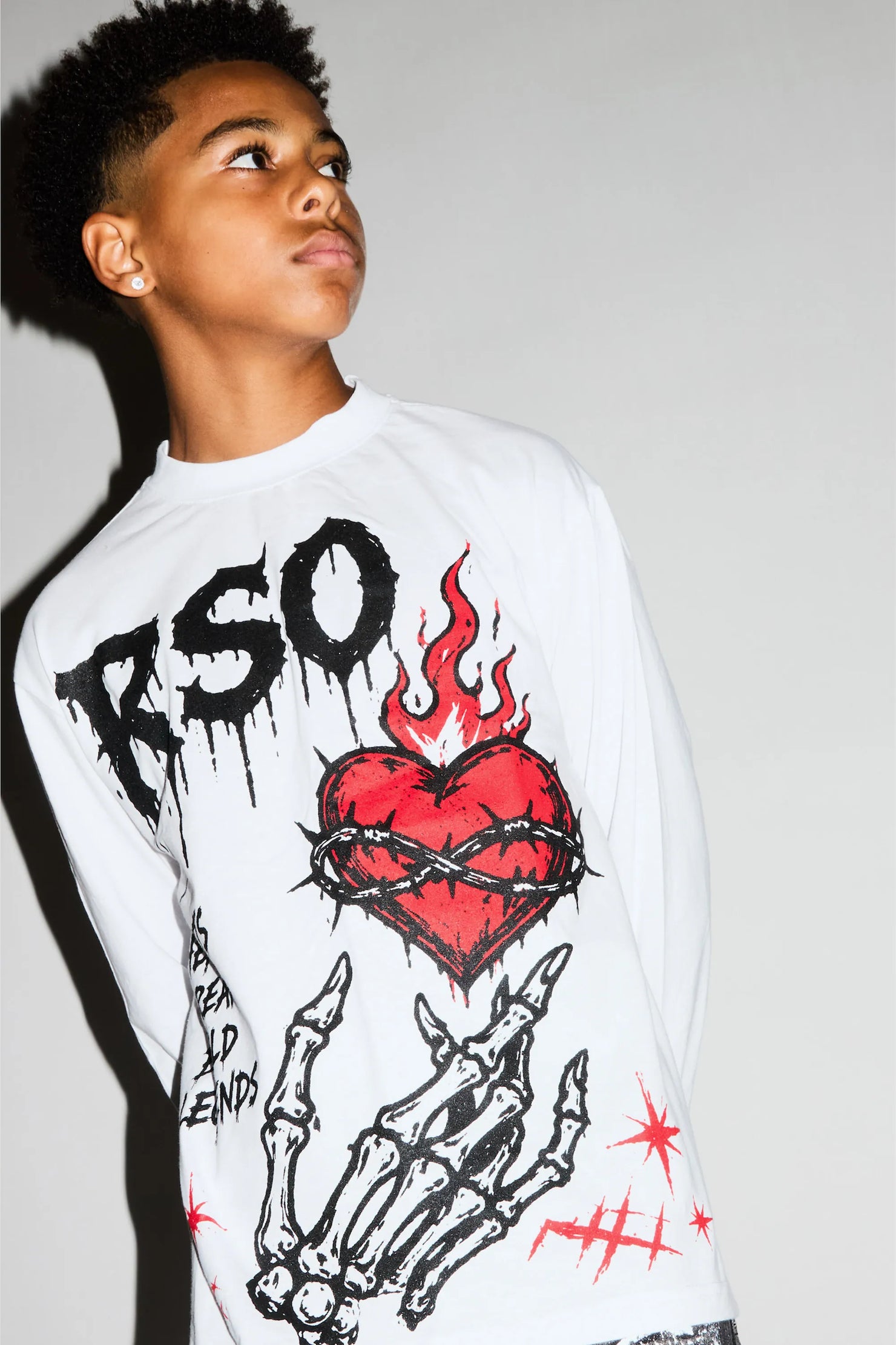 Boys Hercules White/Black Long Sleeve T-Shirt Stacked Painter Jean Set