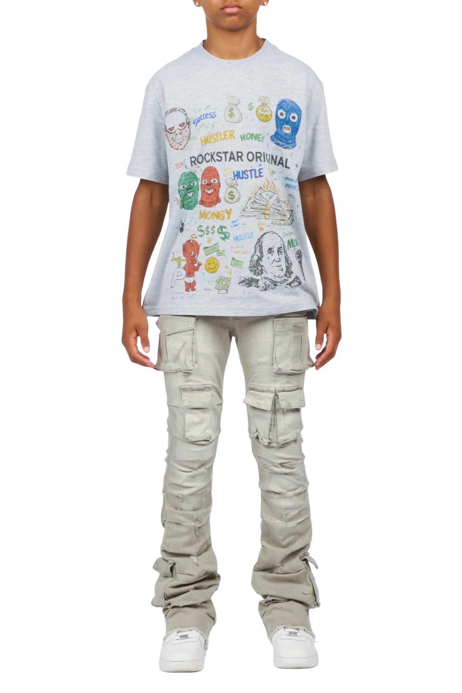 Boys Gentry Grey Stacked Flare Jean