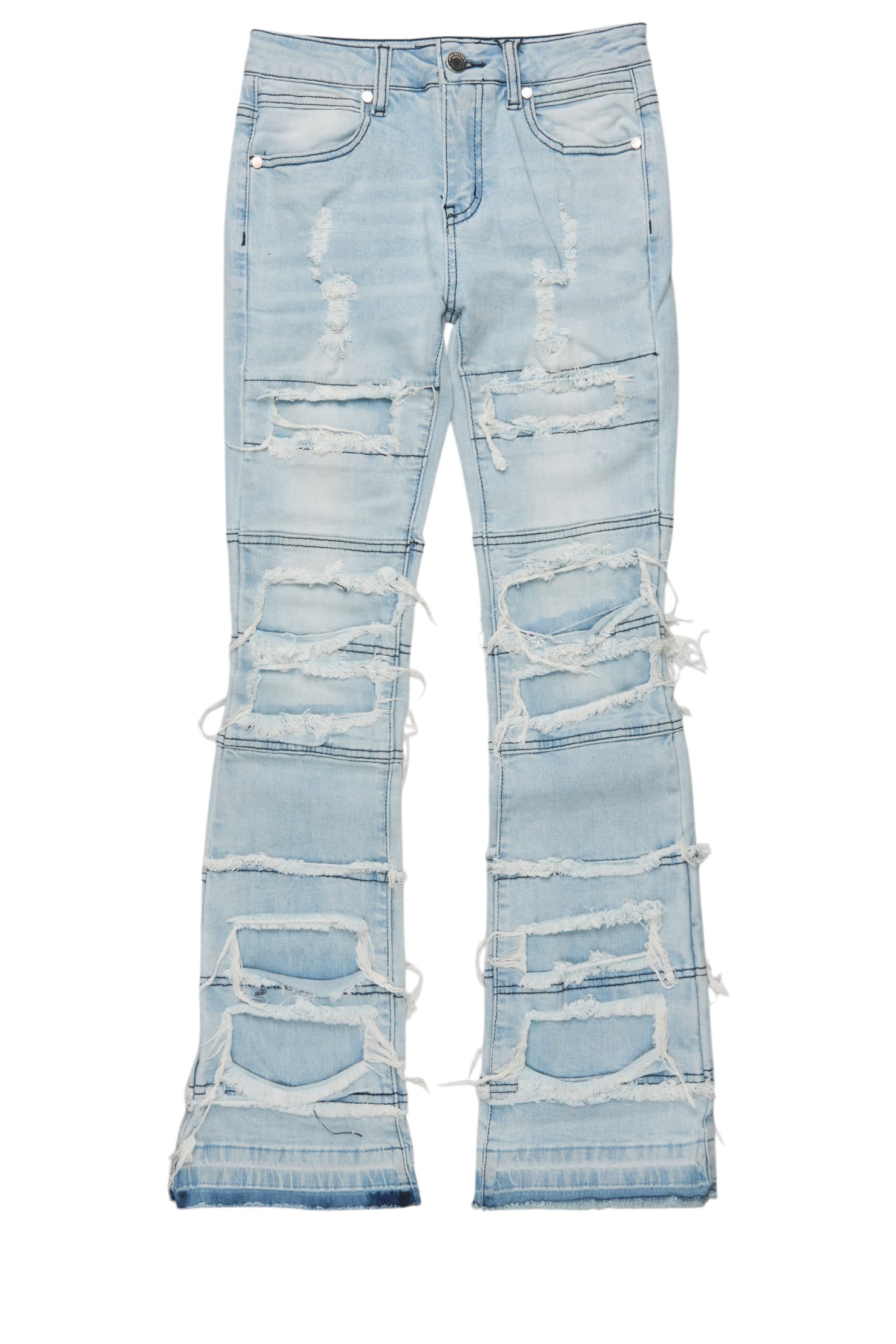 Boys Vasco Light Blue Stacked Flare Jean