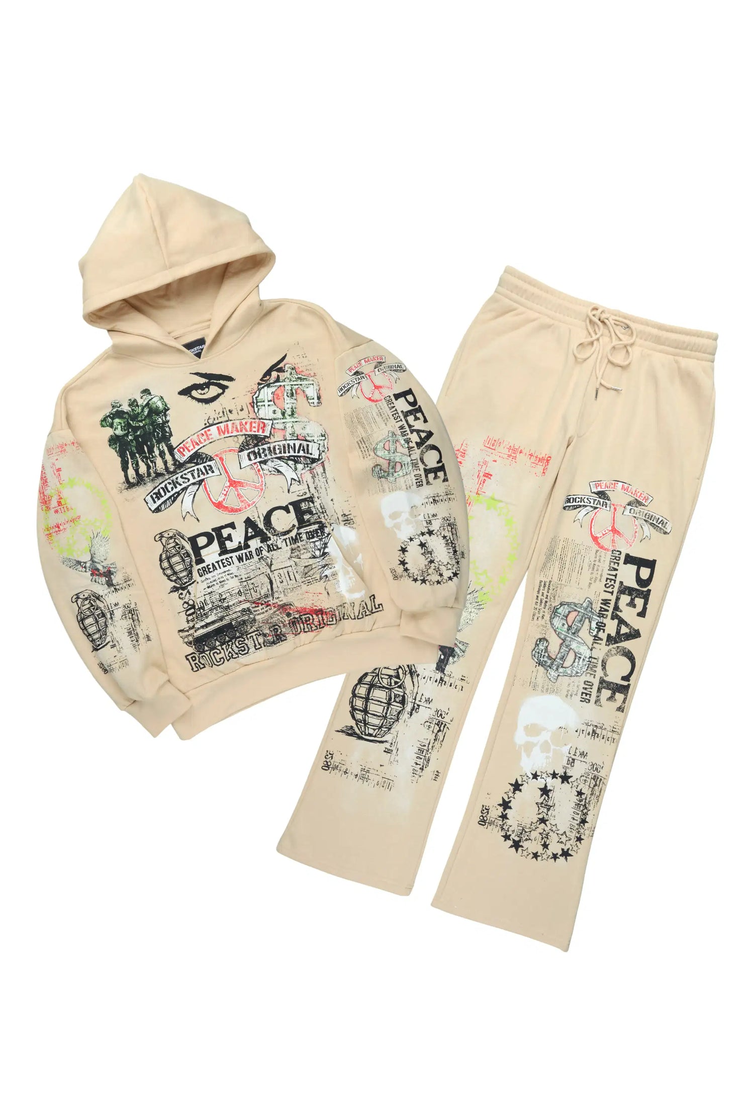 Seiko Beige Hoodie Baggy Track Set