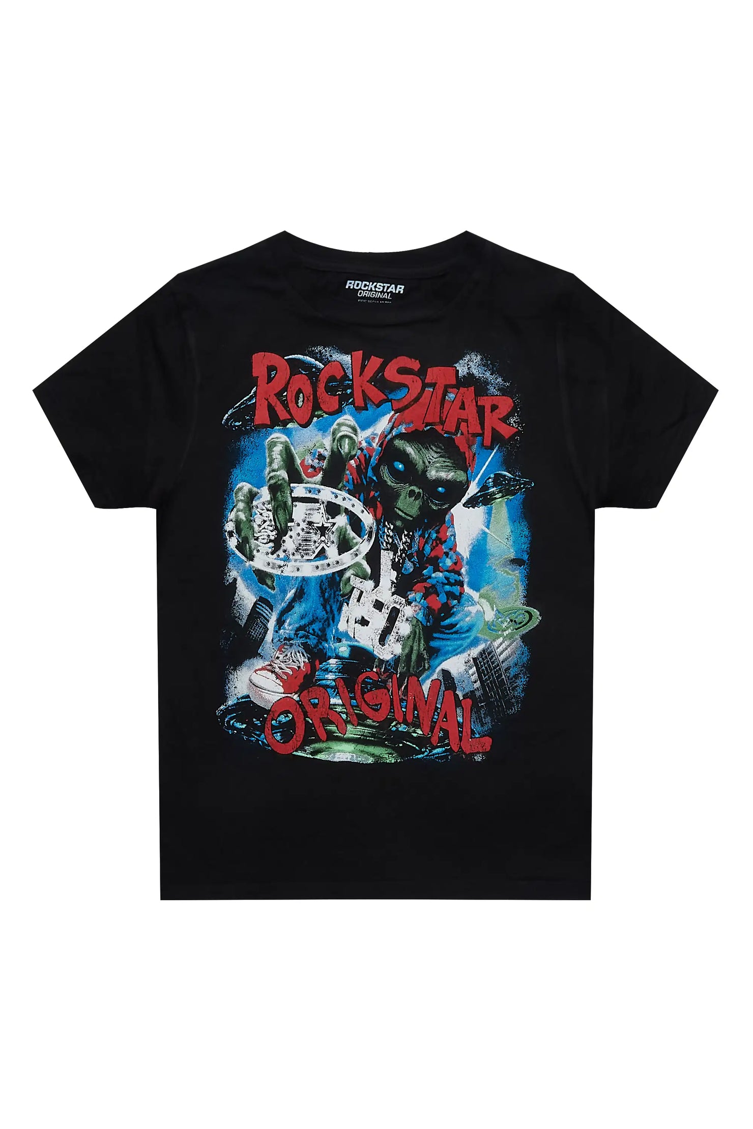 Boys Caevon Black Graphic T-Shirt