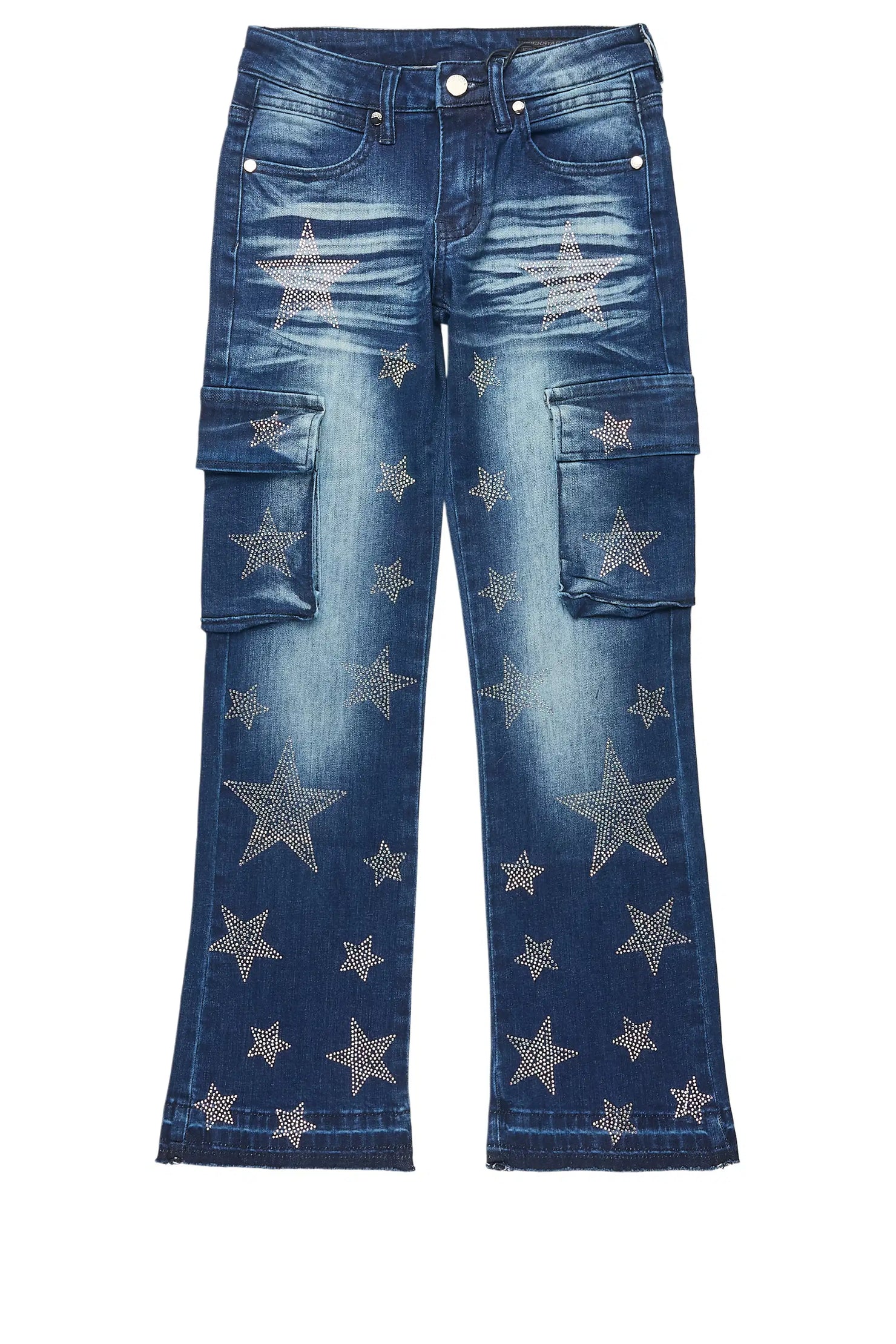 Girls Kendrica Dark Wash Rhinestone Stacked Jean