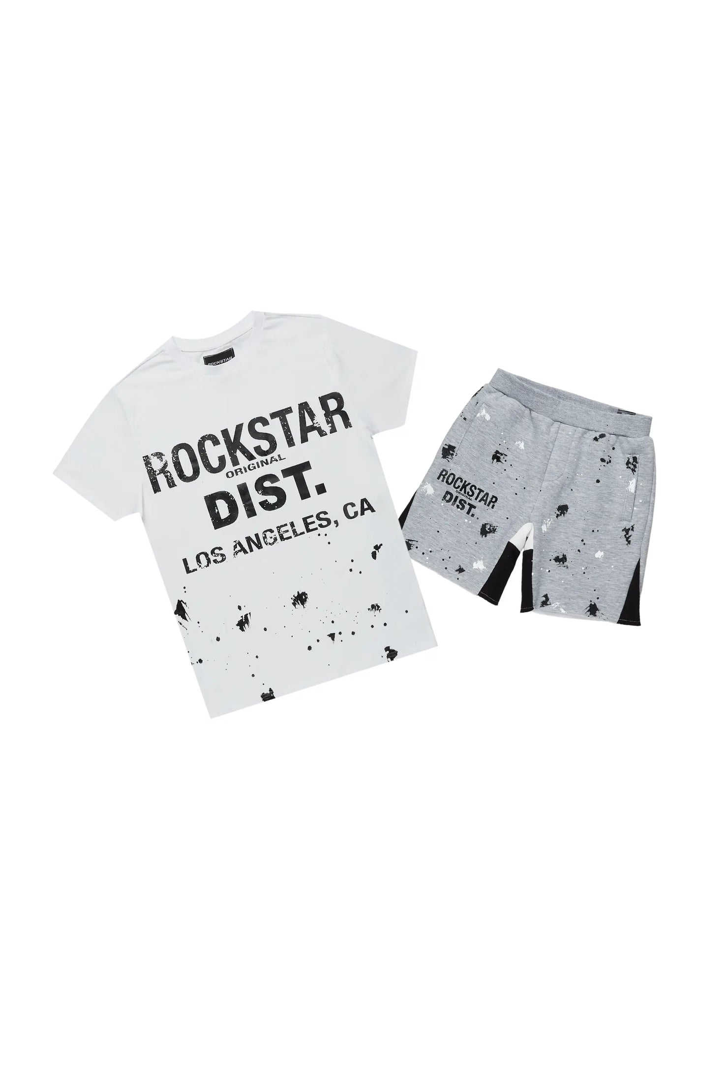 Boys Scottie White/Grey T-Shirt Short Set