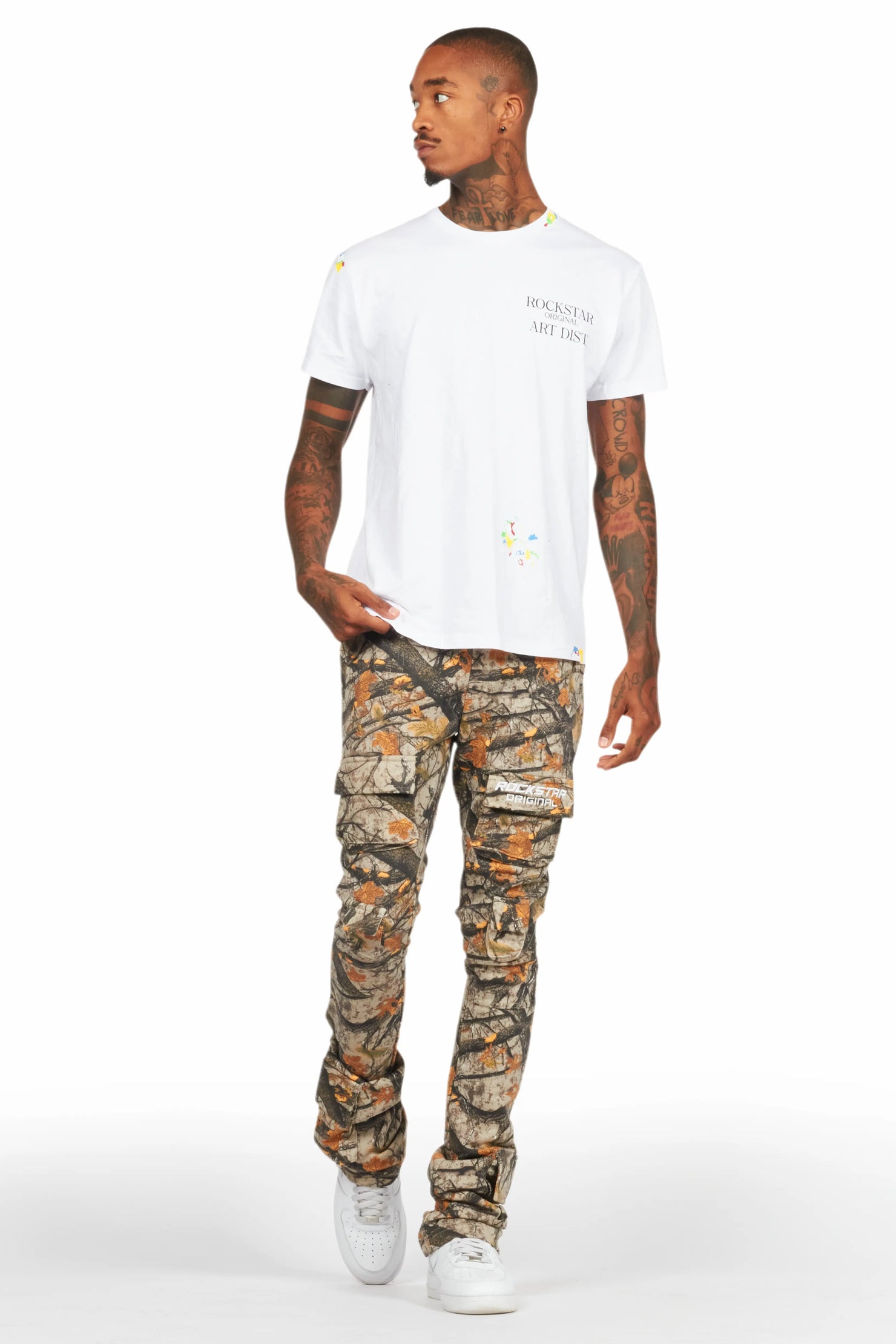 Connor Tree Camo Stacked Flare Track Pant